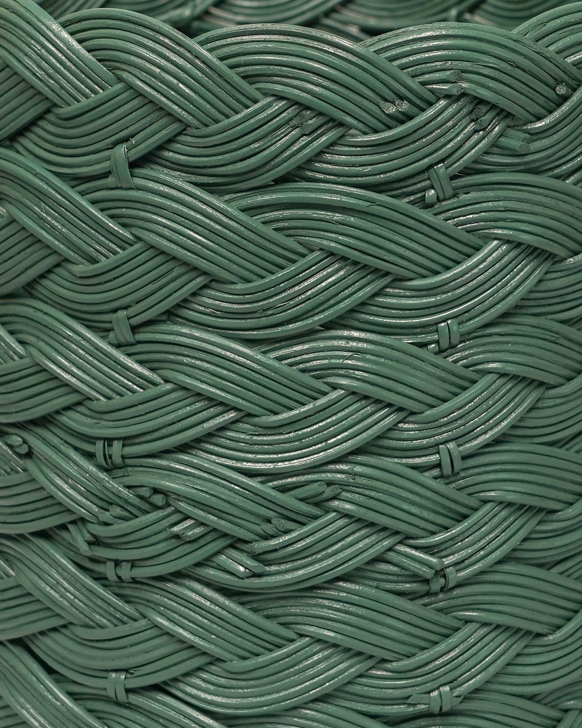 Plaited Waste Paper Basket - Hedge Green