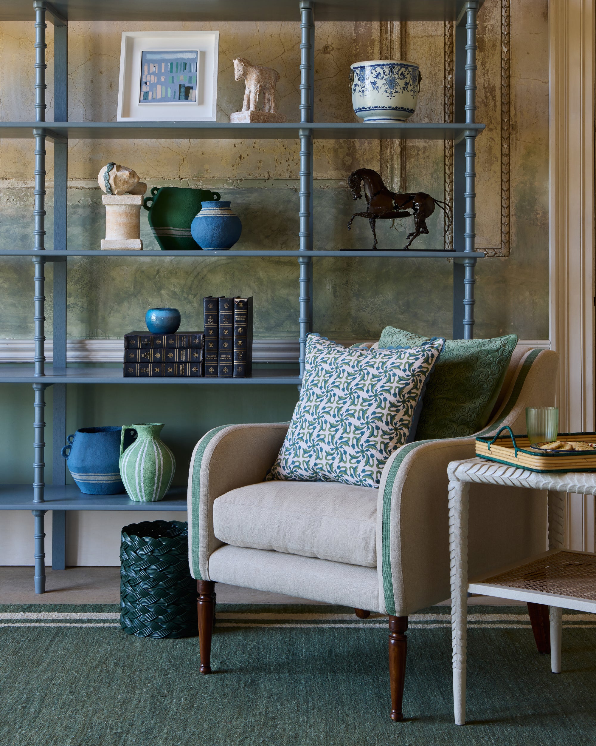 Painted Bookshelf - Blue – Birdie Fortescue