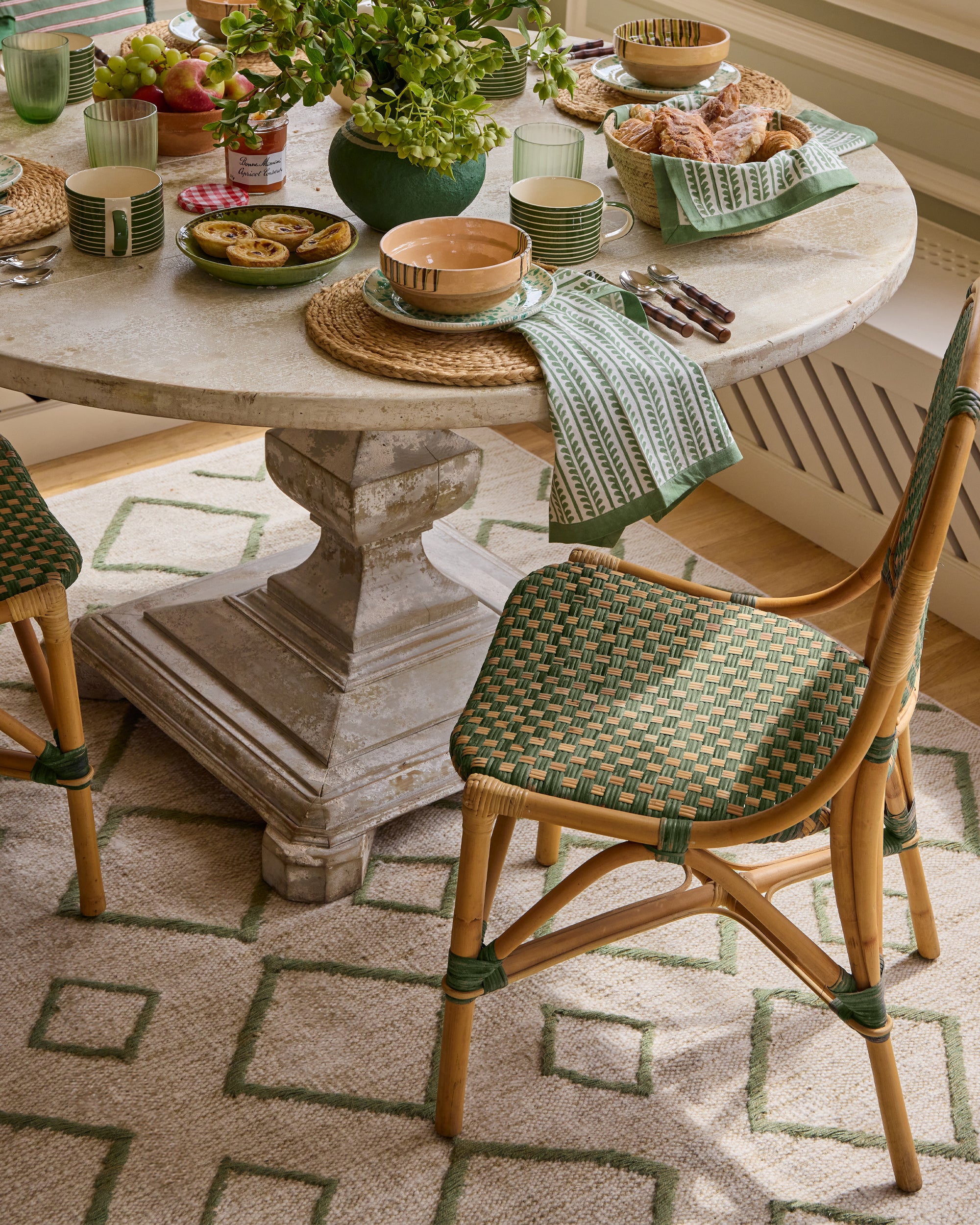 French Painted Pedestal Table