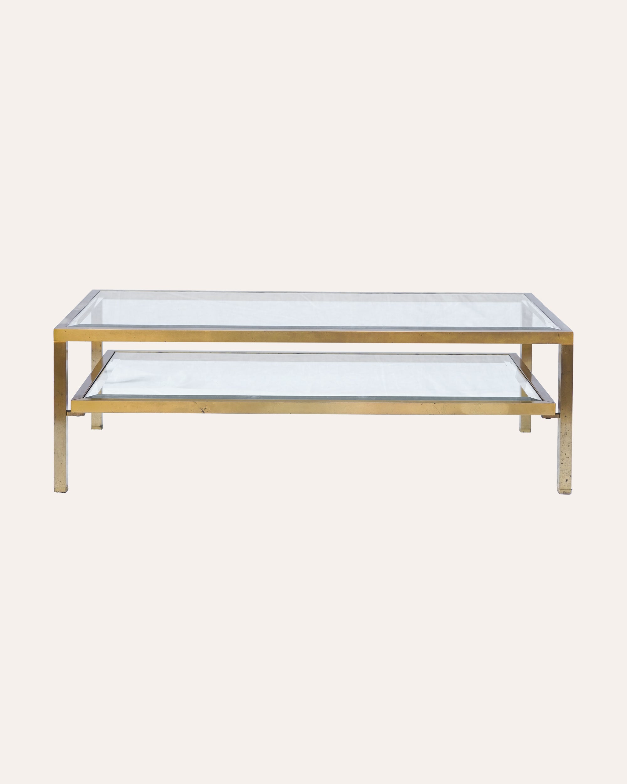 A French Brass and Glass 1960s Coffee Table