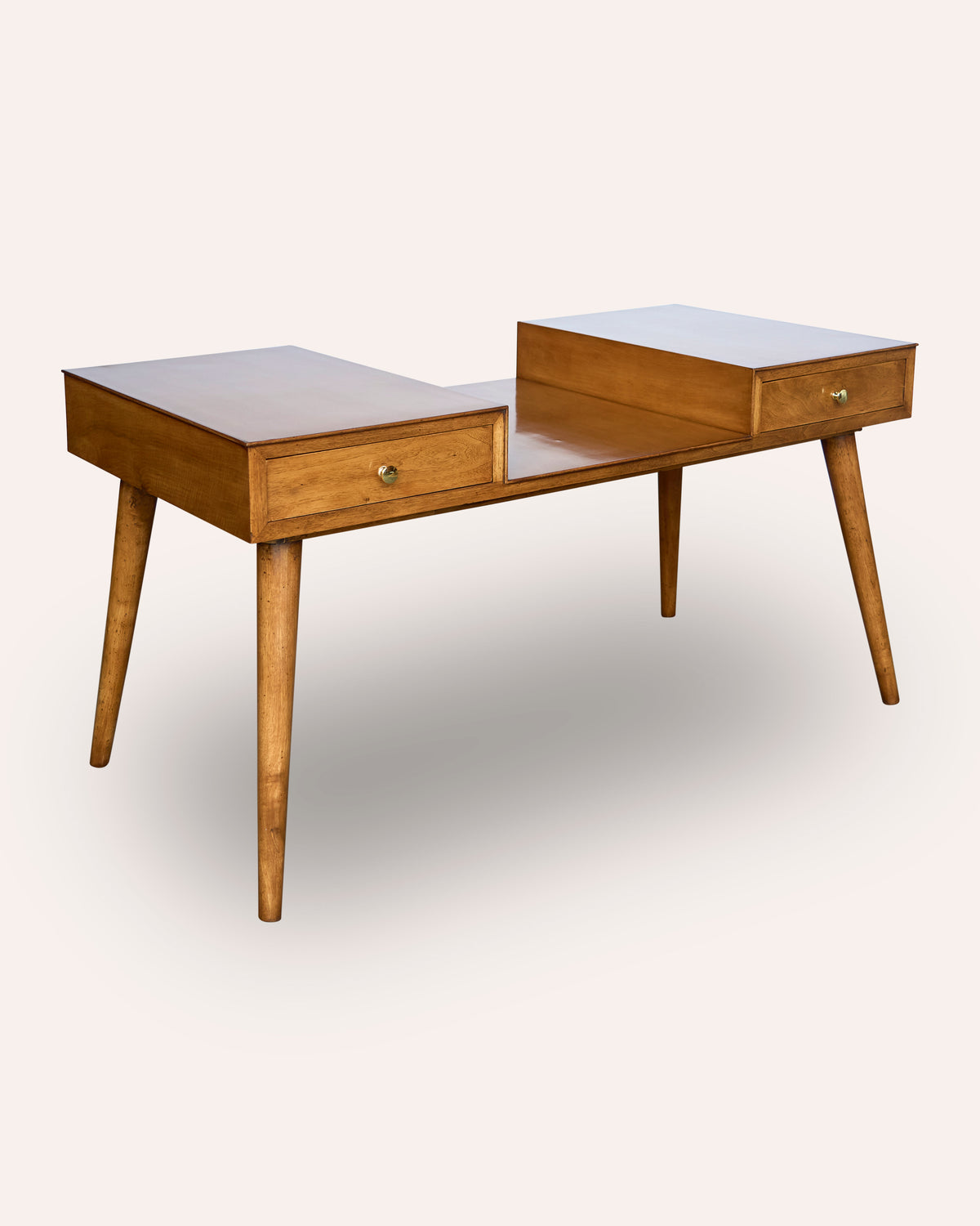 A French mid Century walnut writing table