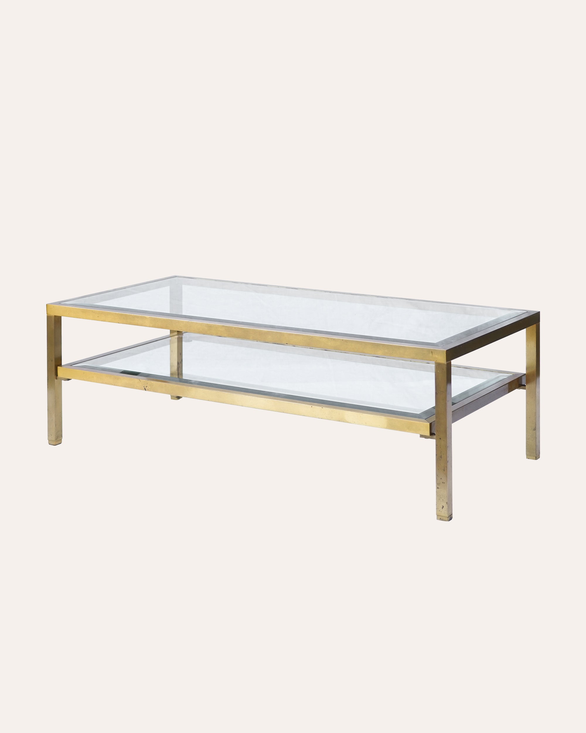 A French Brass and Glass 1960s Coffee Table