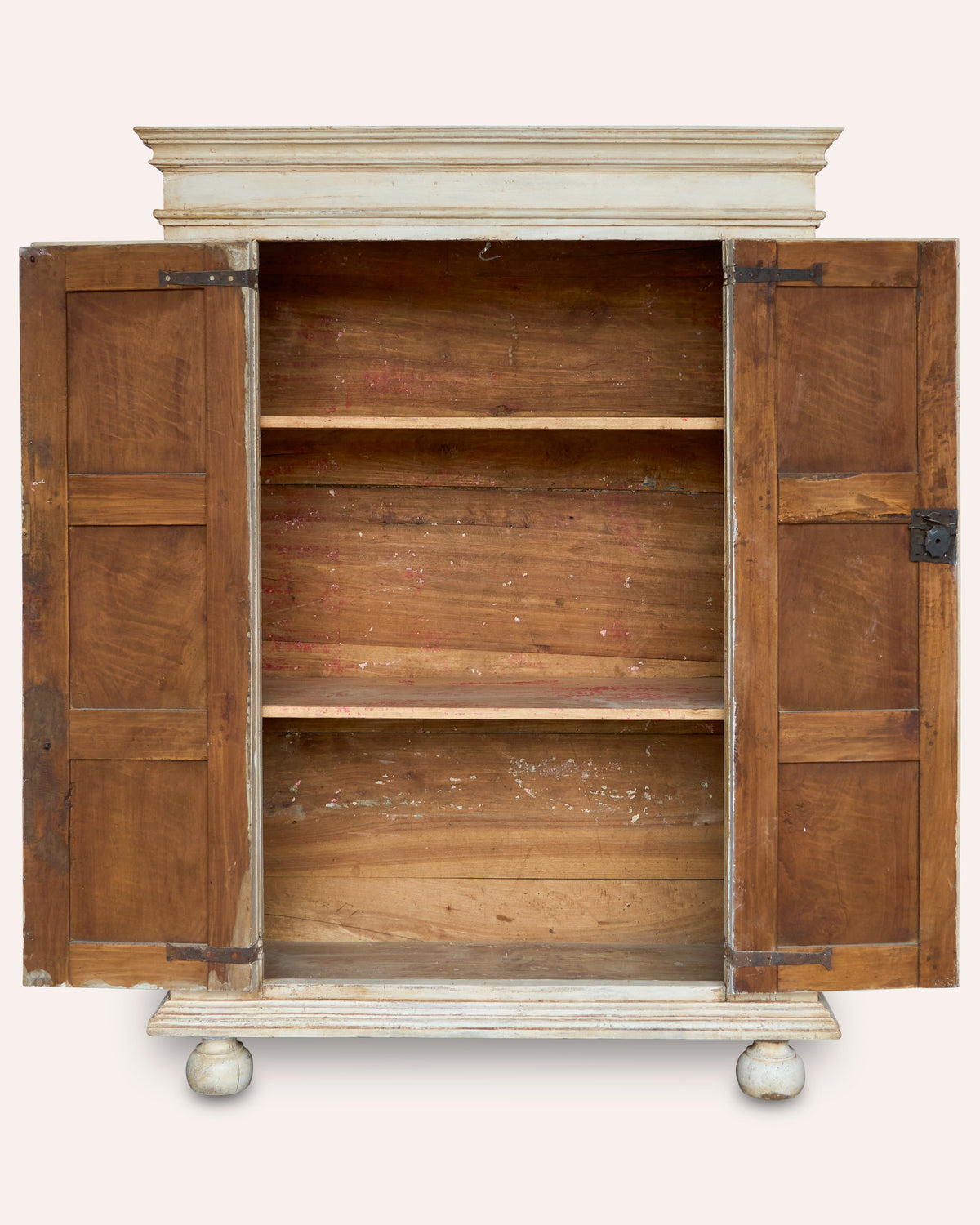 A charming Italian painted early 19th Century armoire of unusual proportions, c1820