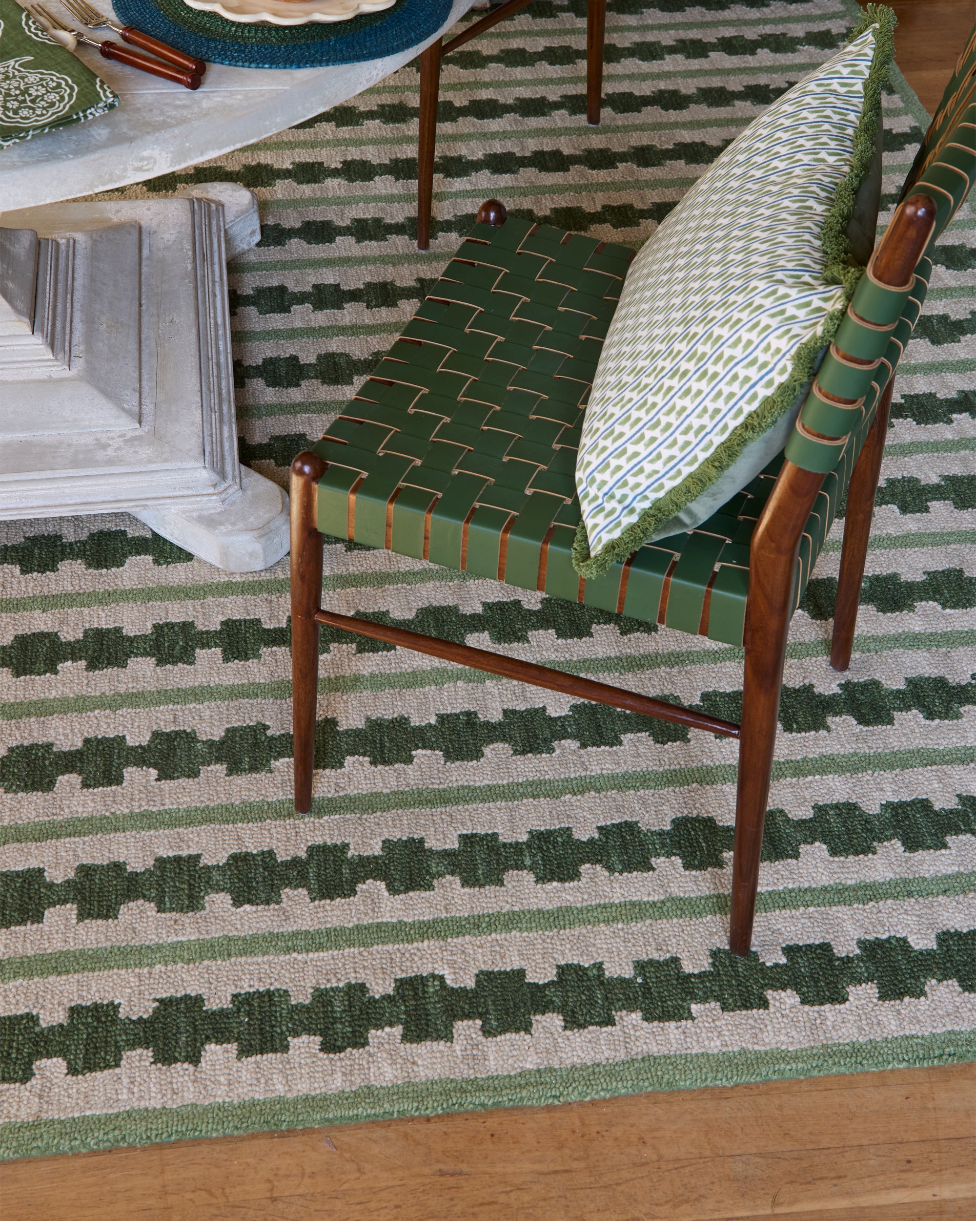 Pipris Stripe Rug - Green