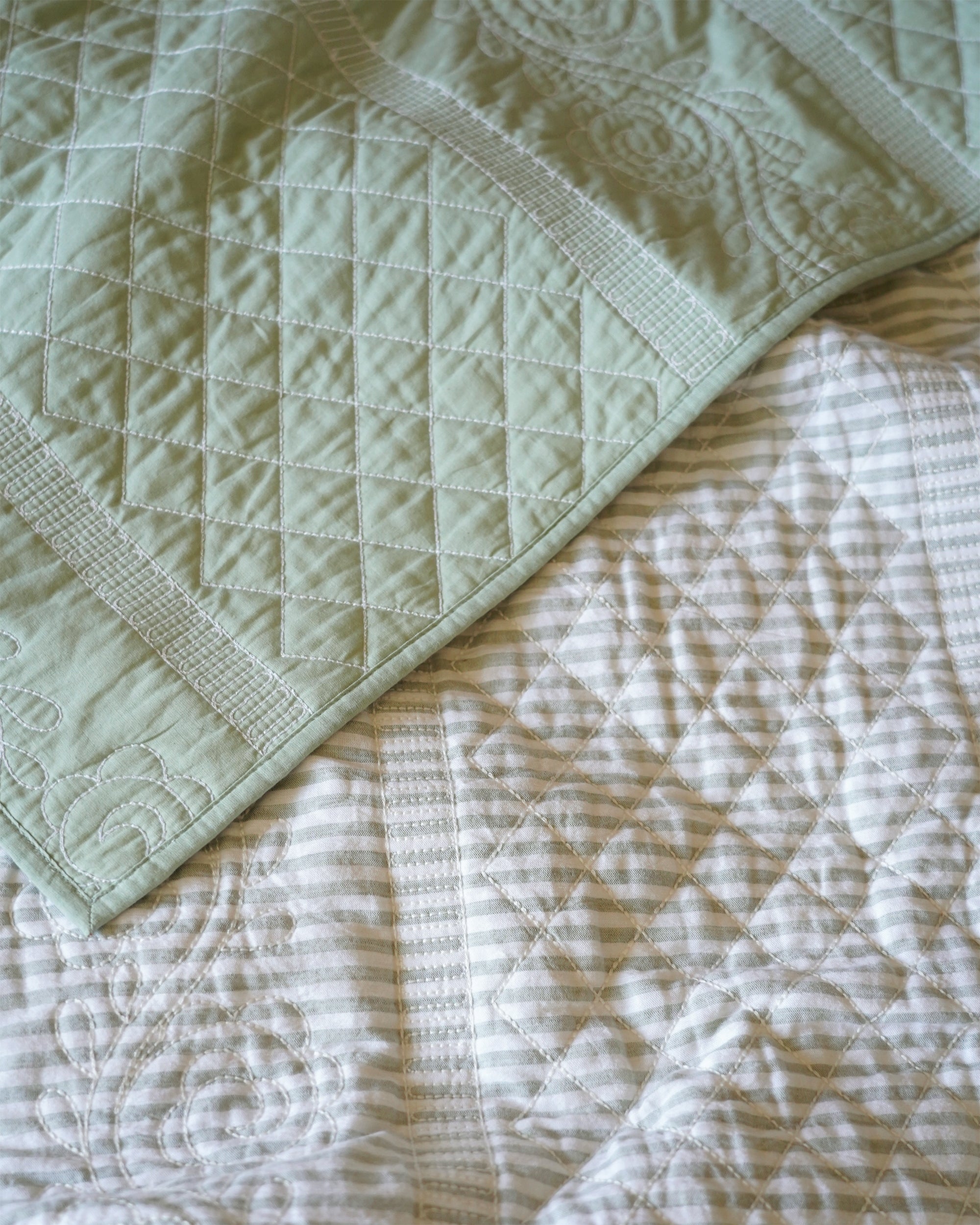 Nandalur Quilted Bedspread - Green
