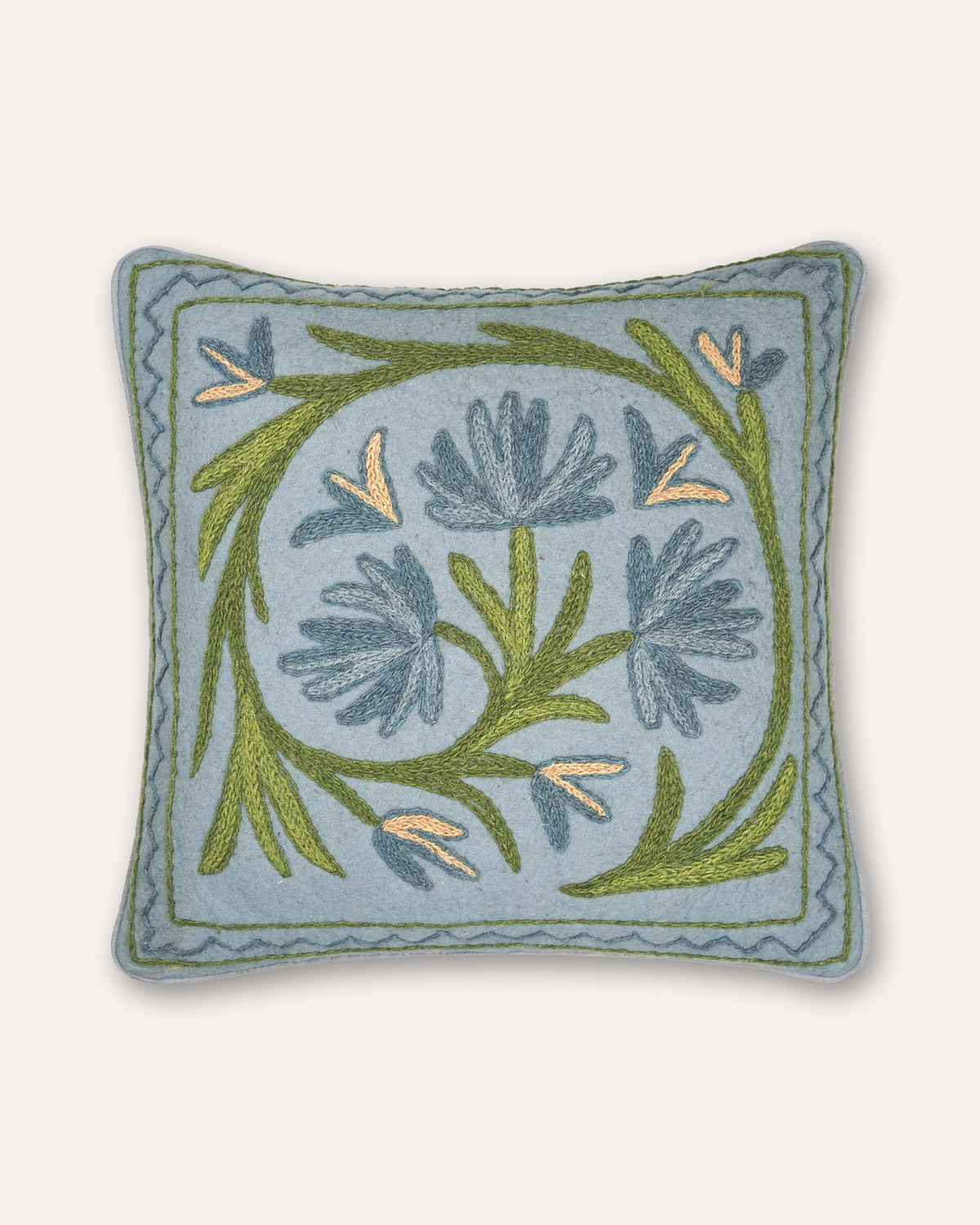 Namda Embroidered Cushion 50x50cm Blue