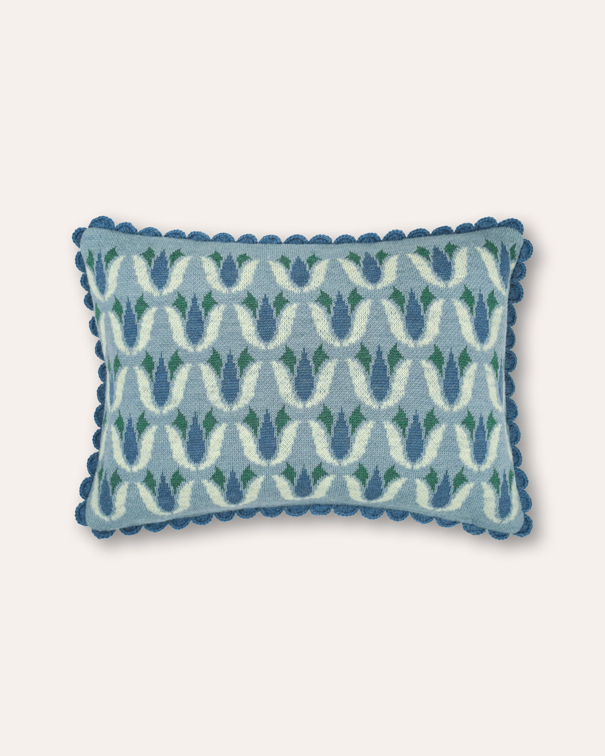 Seshen Knitted Cushion  Blue
