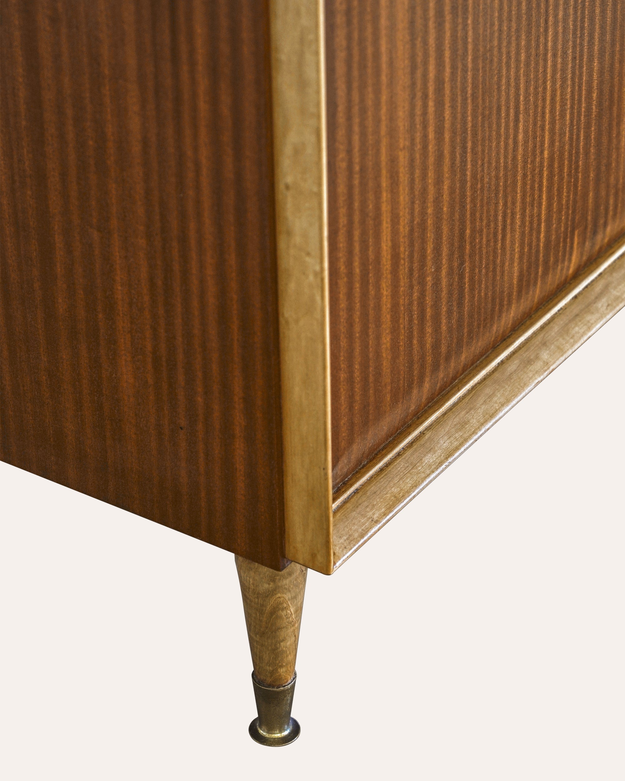 Wooden furniture with a corner view on a white background