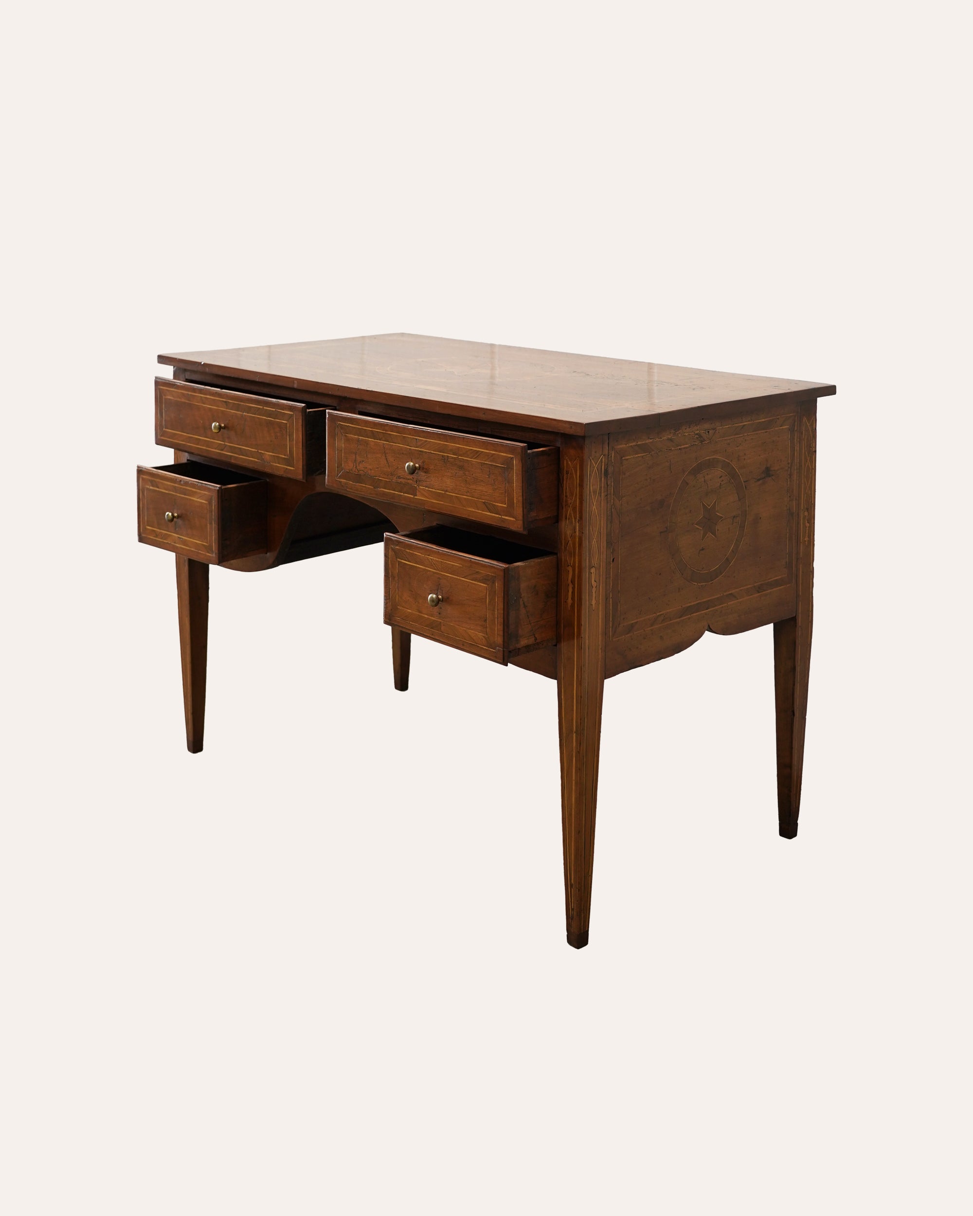 An Italian Early 19th Century Mahogany Inlaid Writing Table, c1820