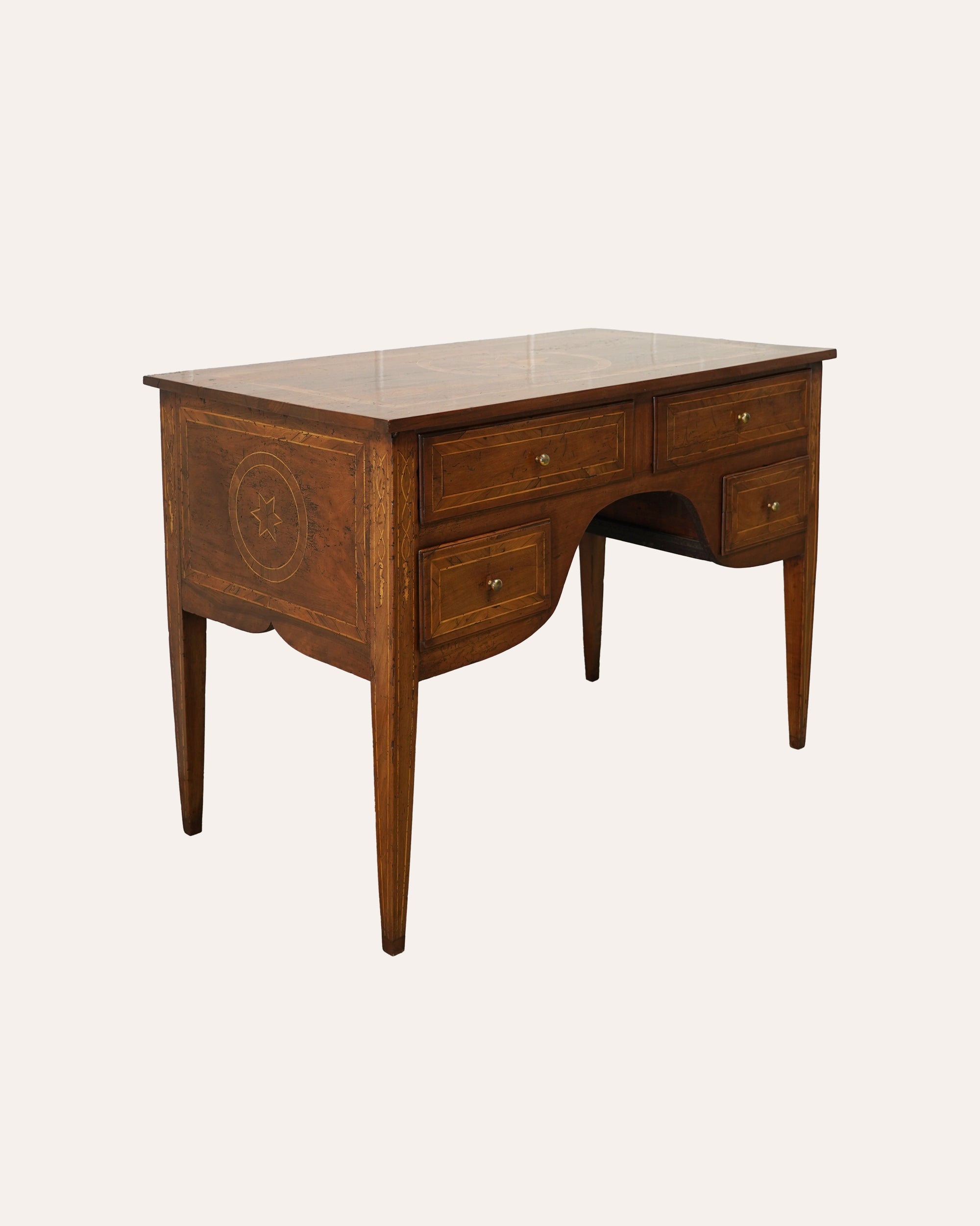 An Italian Early 19th Century Mahogany Inlaid Writing Table, c1820