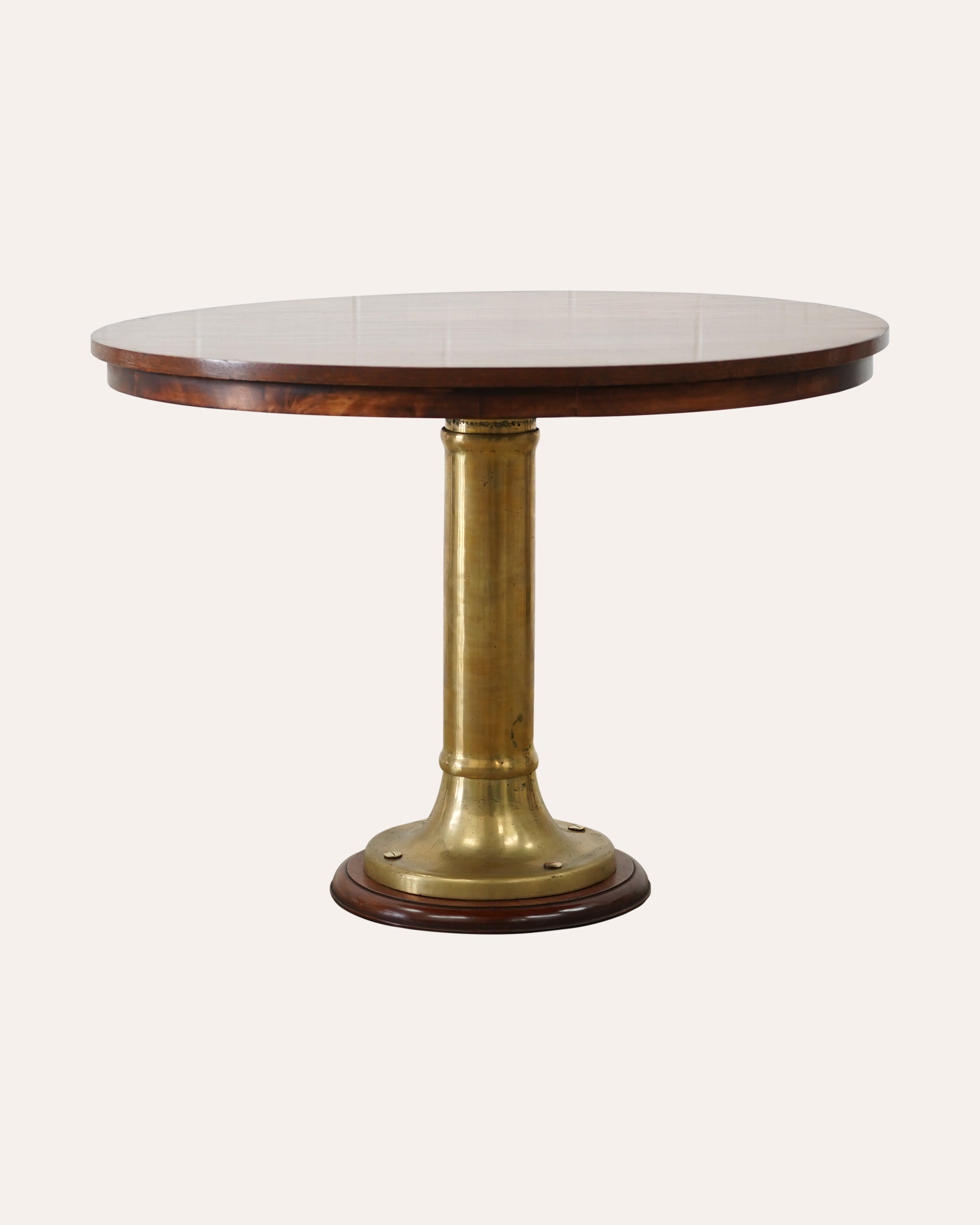 Early 19th Century Continental Mahogany and Brass Ship's Pedestal Table