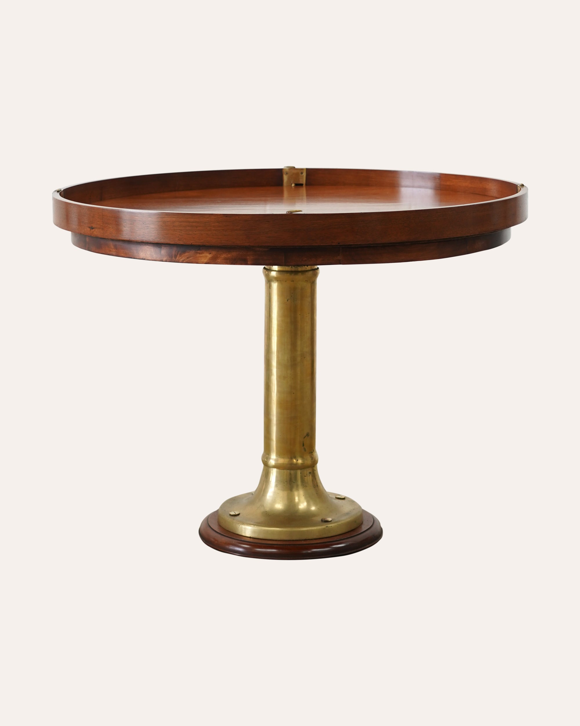 Early 19th Century Continental Mahogany and Brass Ship's Pedestal Table