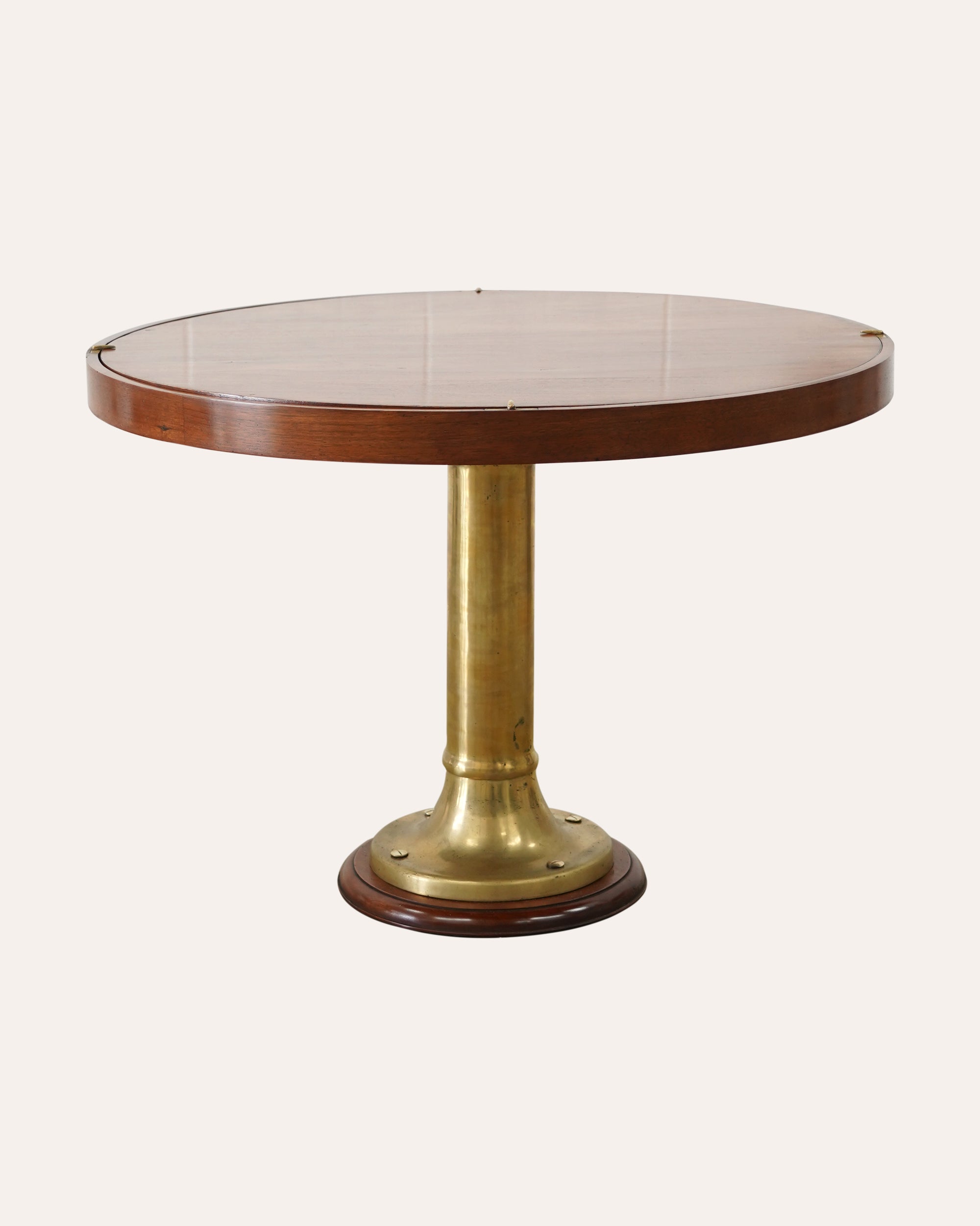 Early 19th Century Continental Mahogany and Brass Ship's Pedestal Table