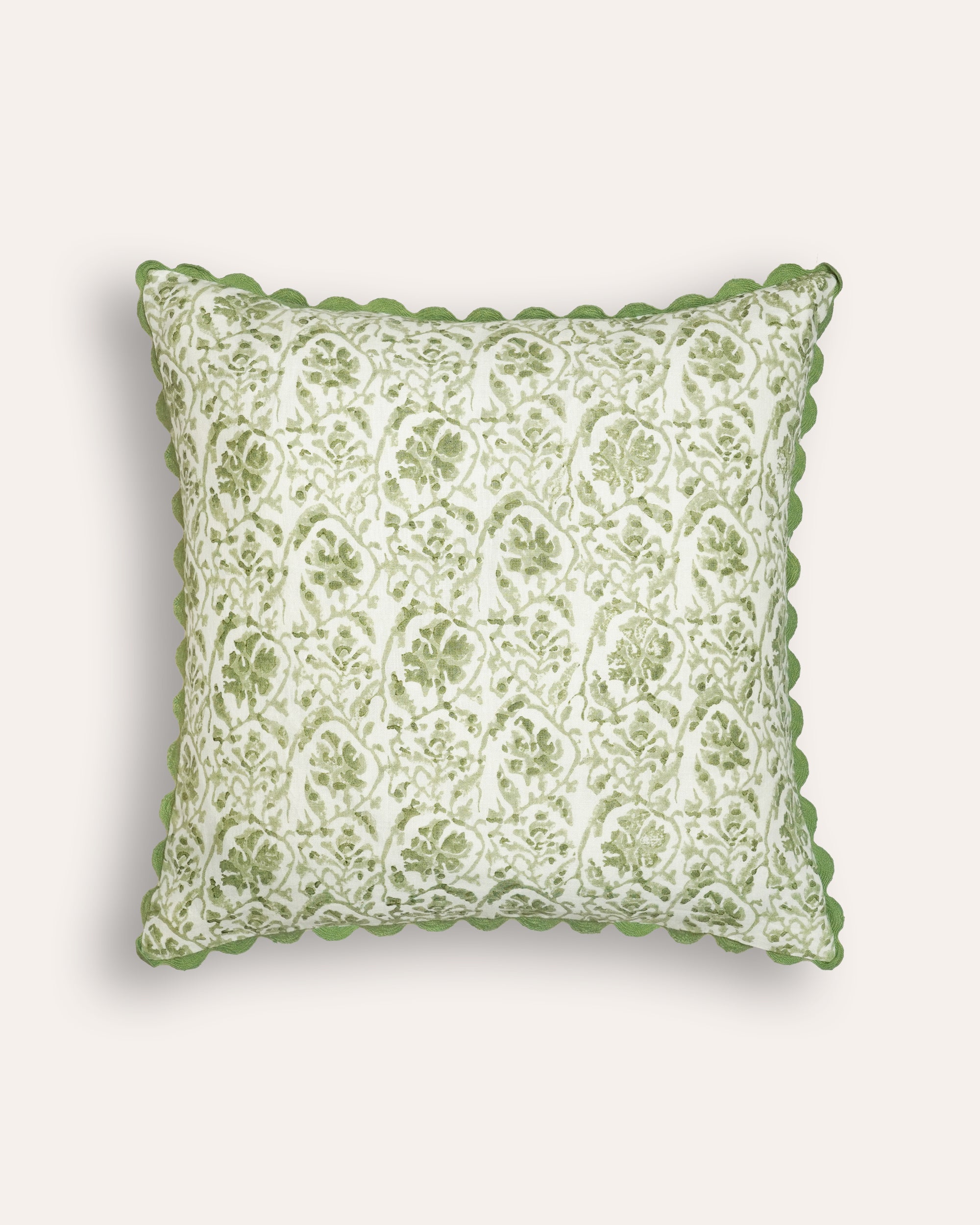 Floral Cushion - Green