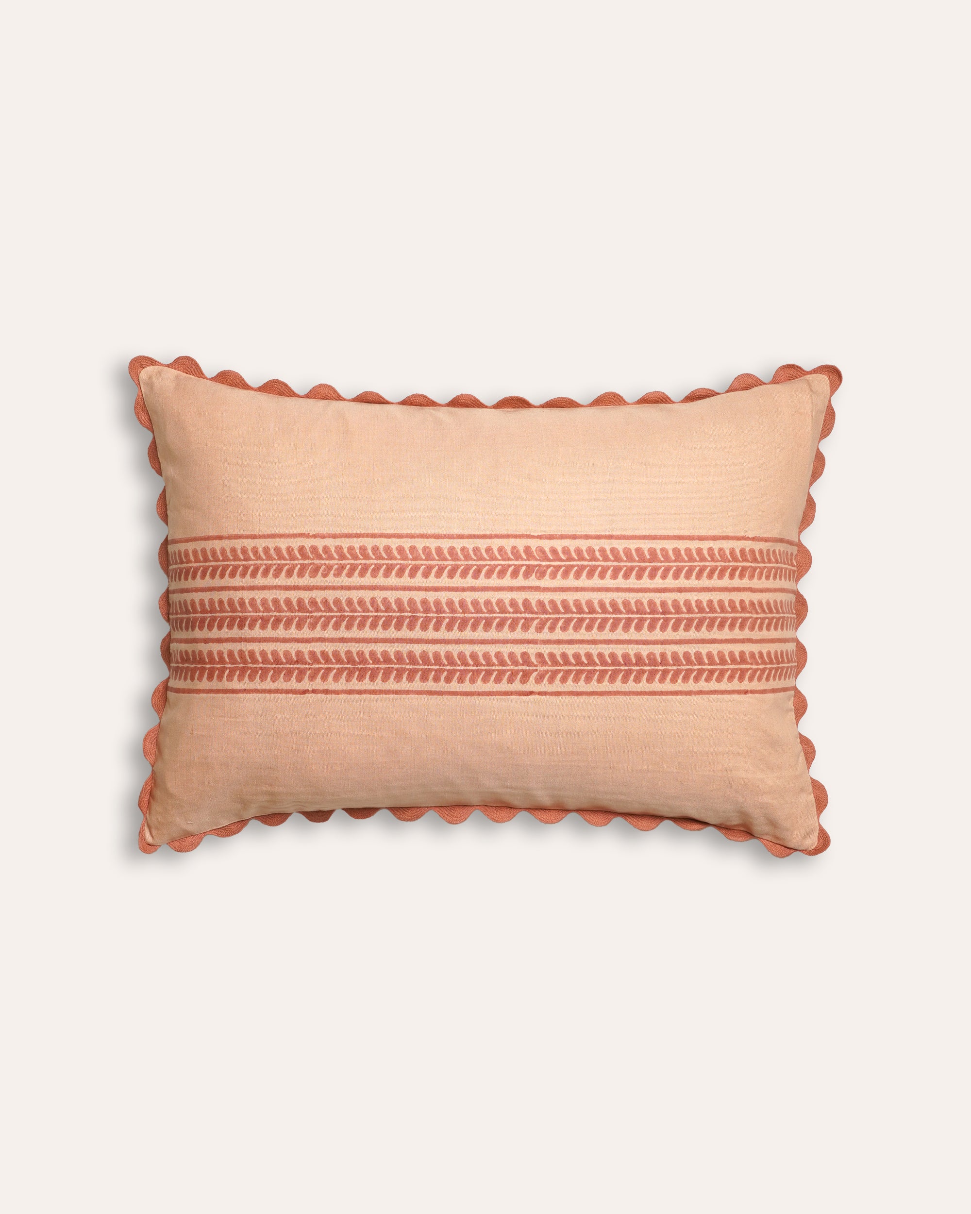 Bel Block Print Cushion - Rectangle - Pink