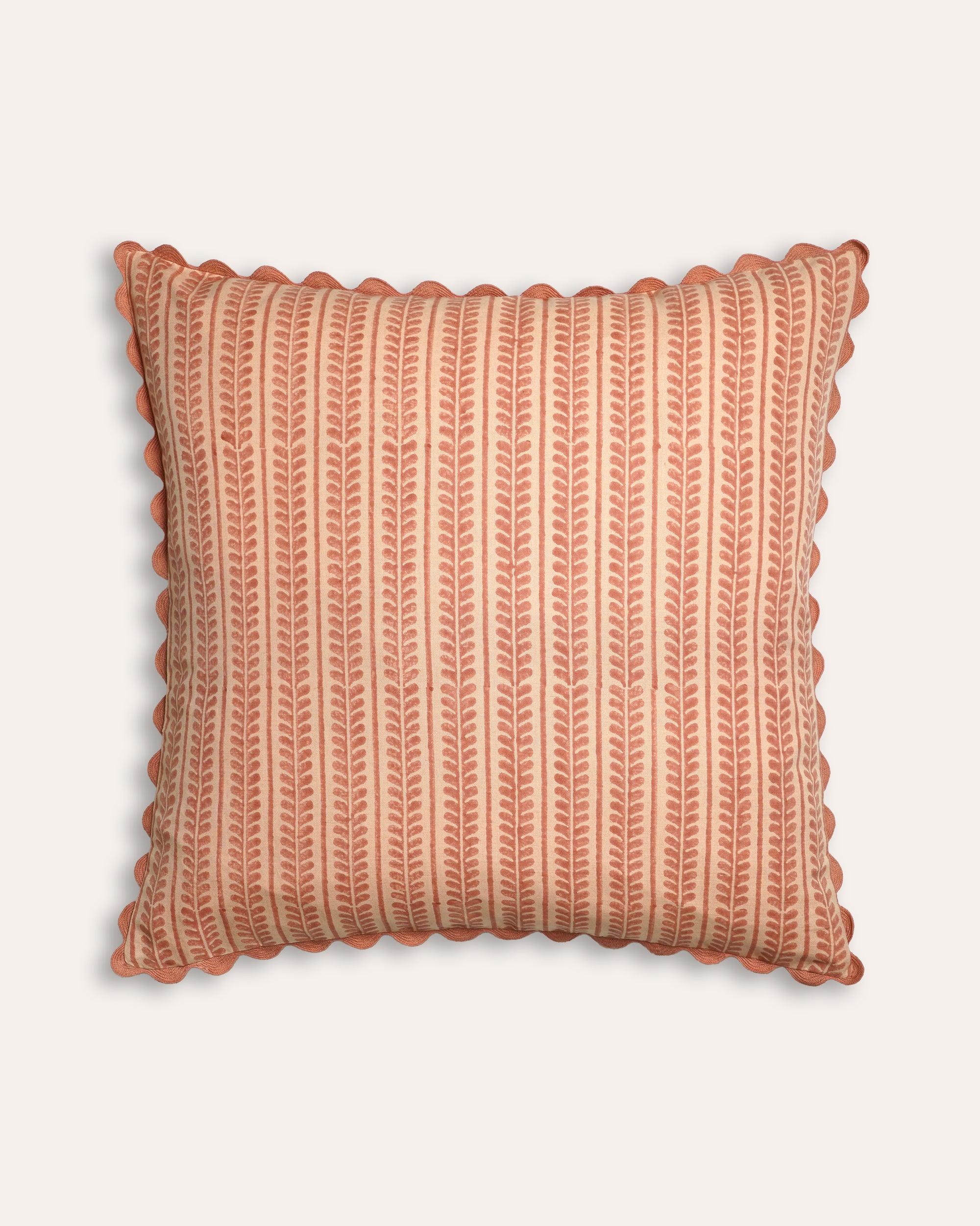 Bel Block Print Cushion - Square - Pink