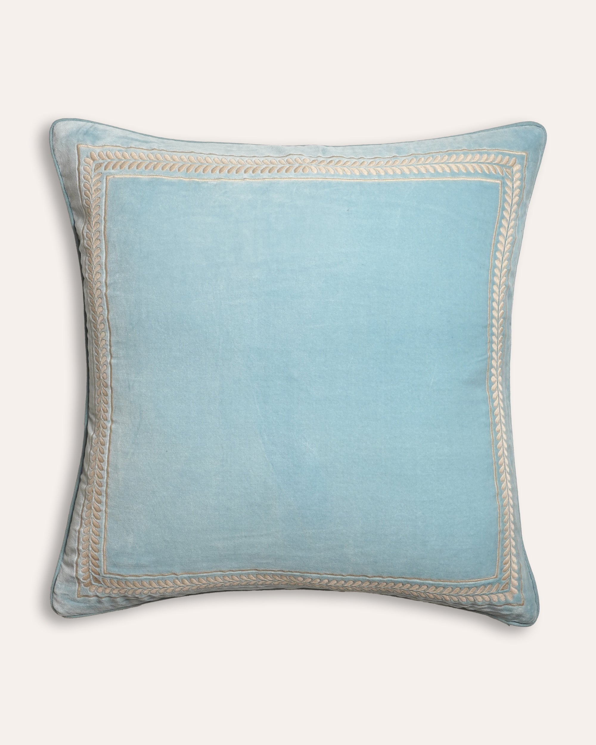 Bel Embroidered Cushion - Square - Blue