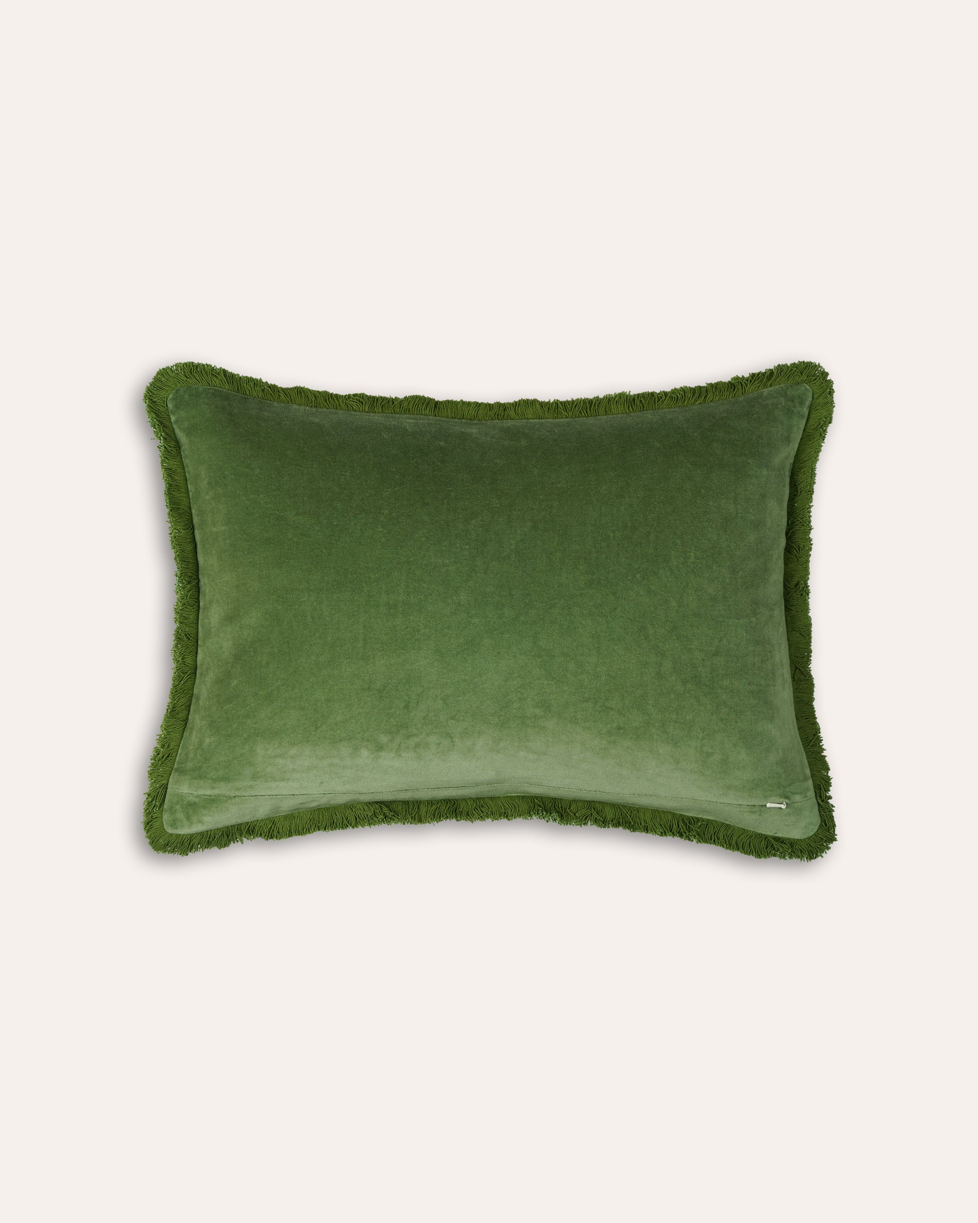 Green pillow on a white background