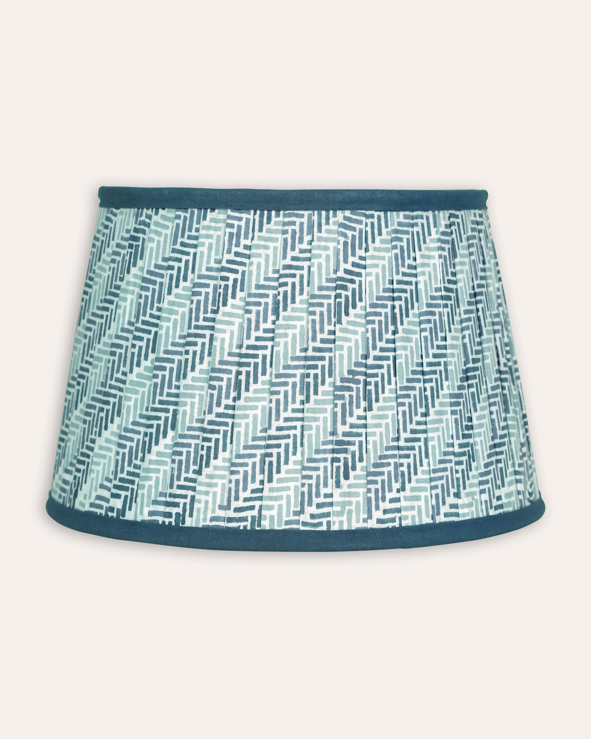 Lampshade with geometric pattern on a white background