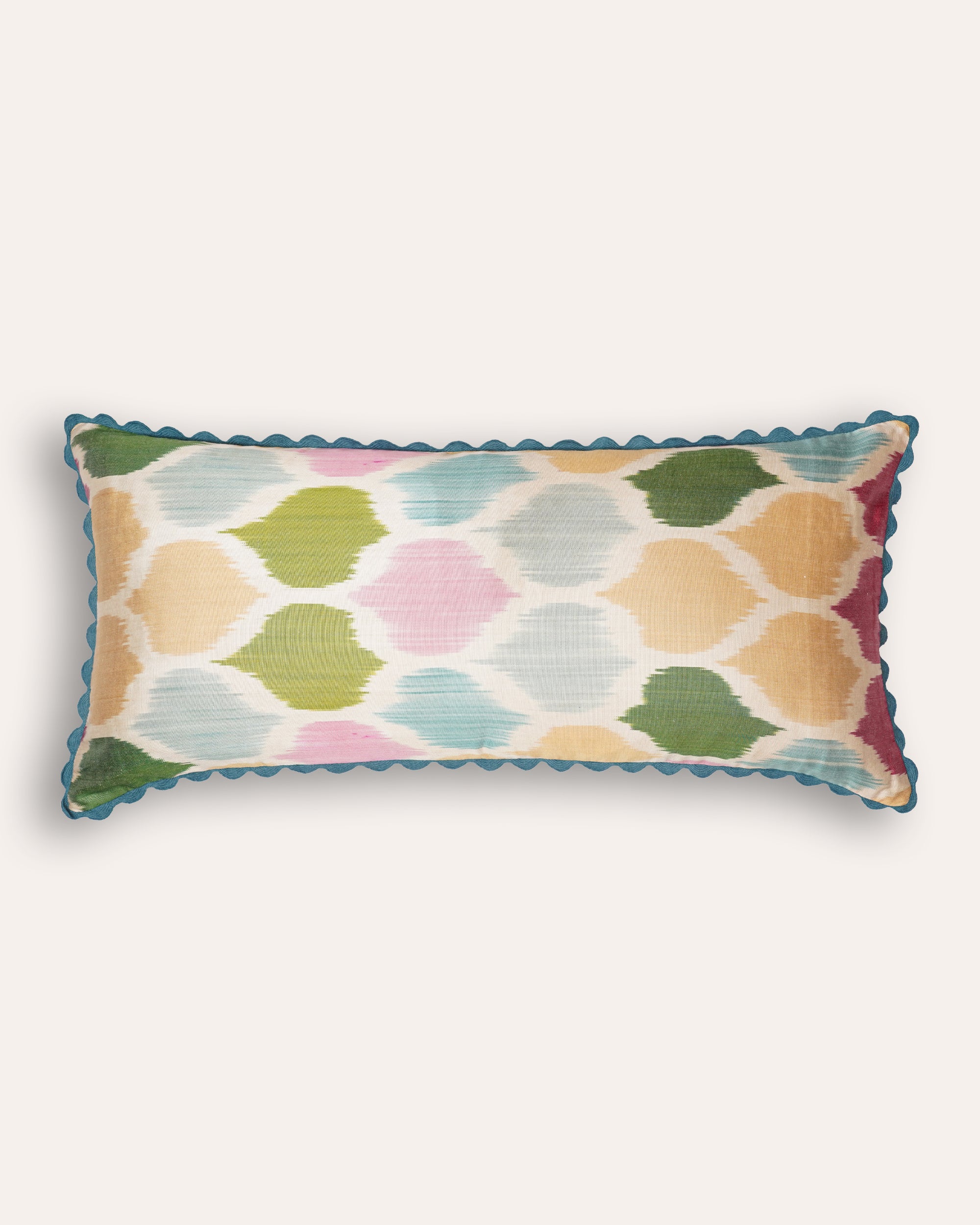 Silk Ikat Patterned Cushion - Multi