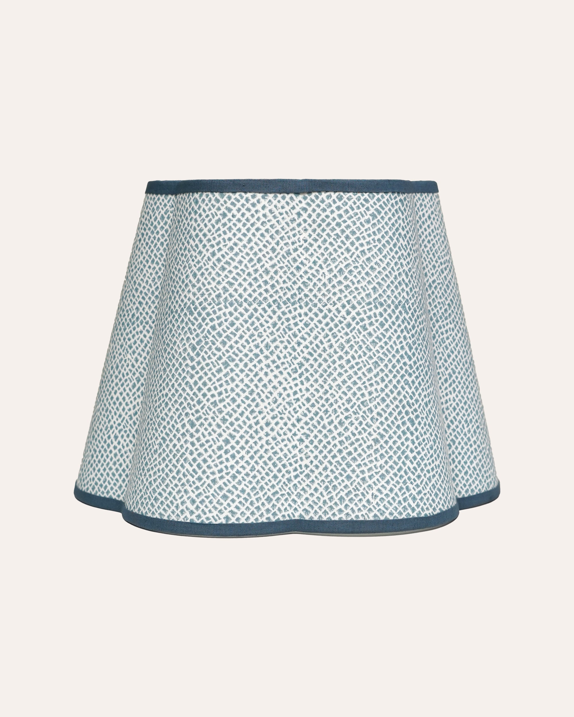 Calcada Tile Print Scalloped Lampshade - Blue