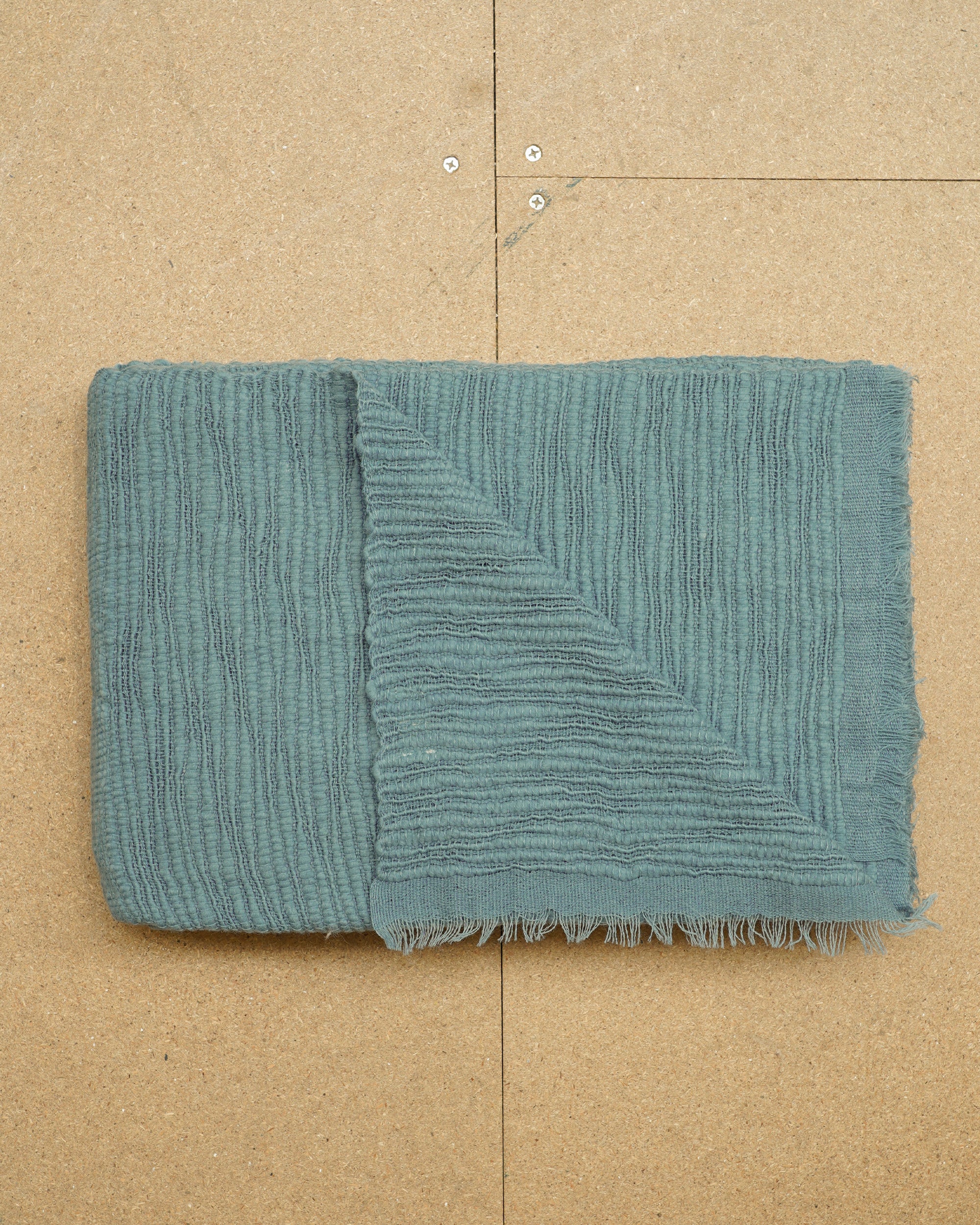 Ori Wool Throw - Chambray Blue