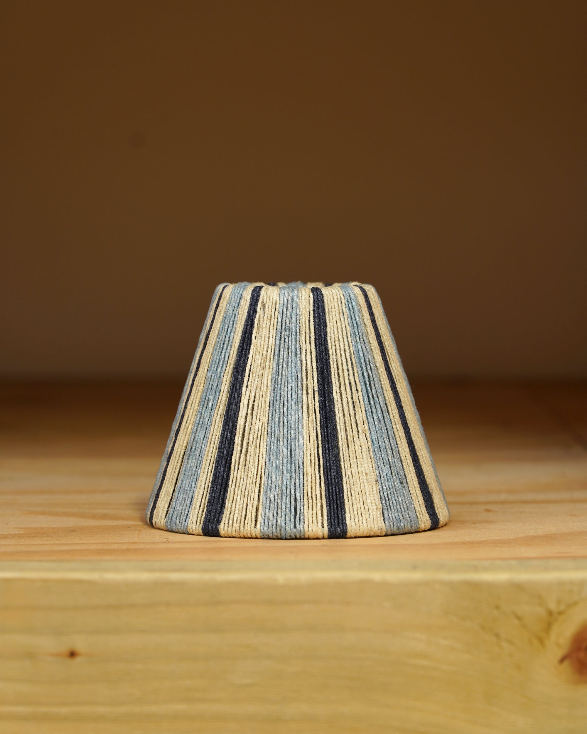 The Stripey String Candle Lampshade - The Blue