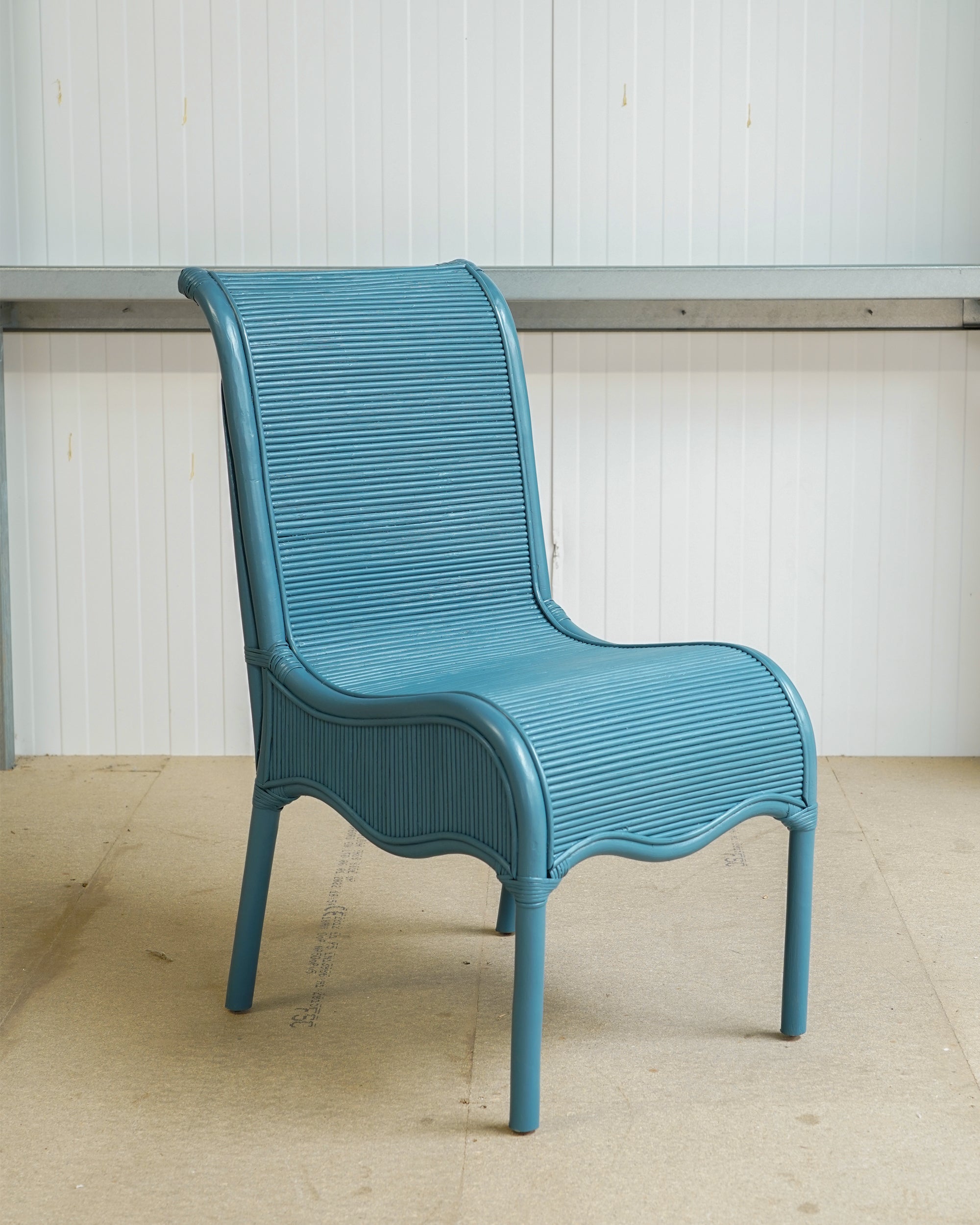 Wavy Painted Rattan Dining Chair