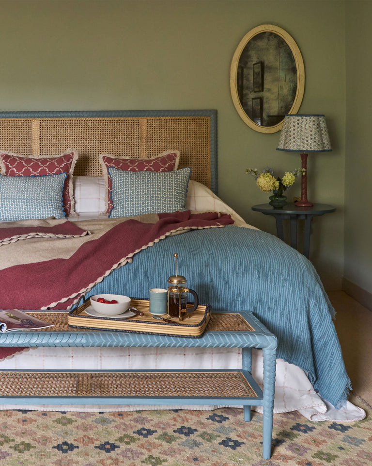 Pavilion Wooden Super King Headboard Blue Birdie Fortescue