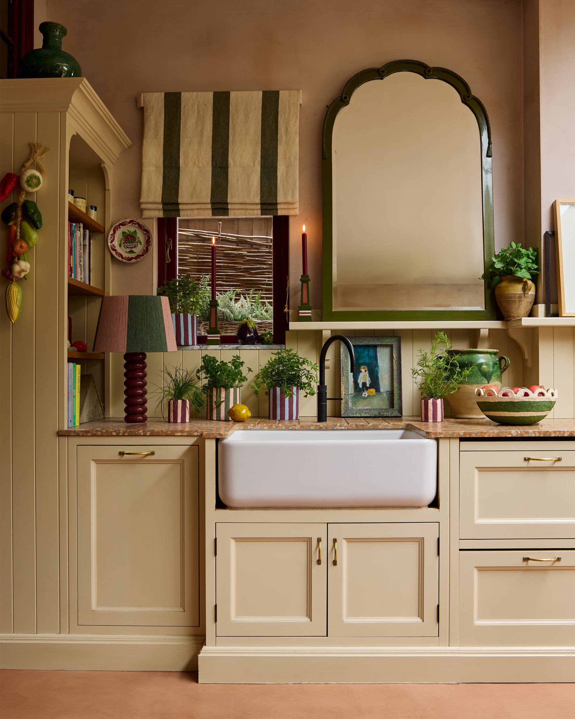 The Stripey String Lampshade - Pink & Green