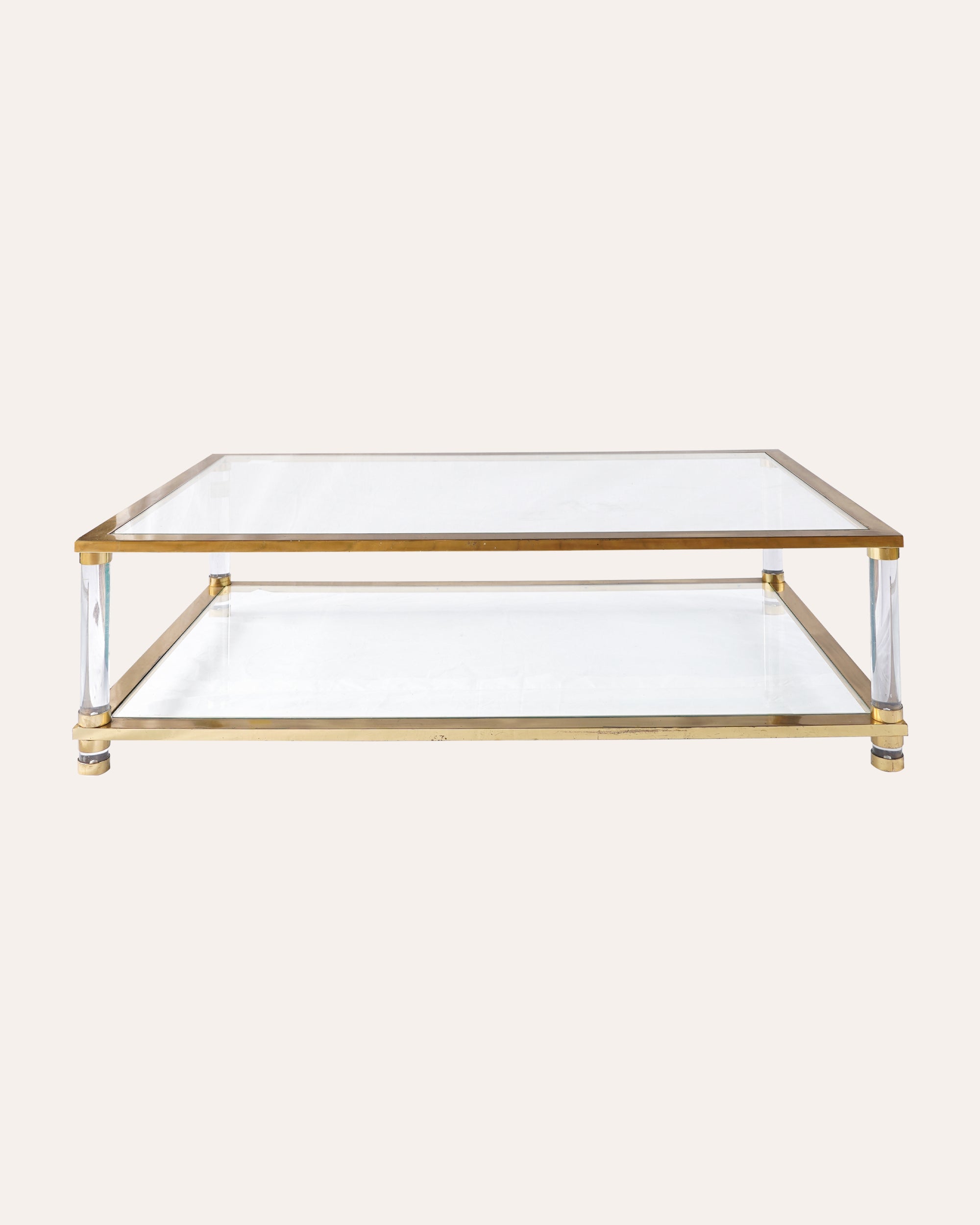 French 1980s Pierre Vanel Brass Coffee Table