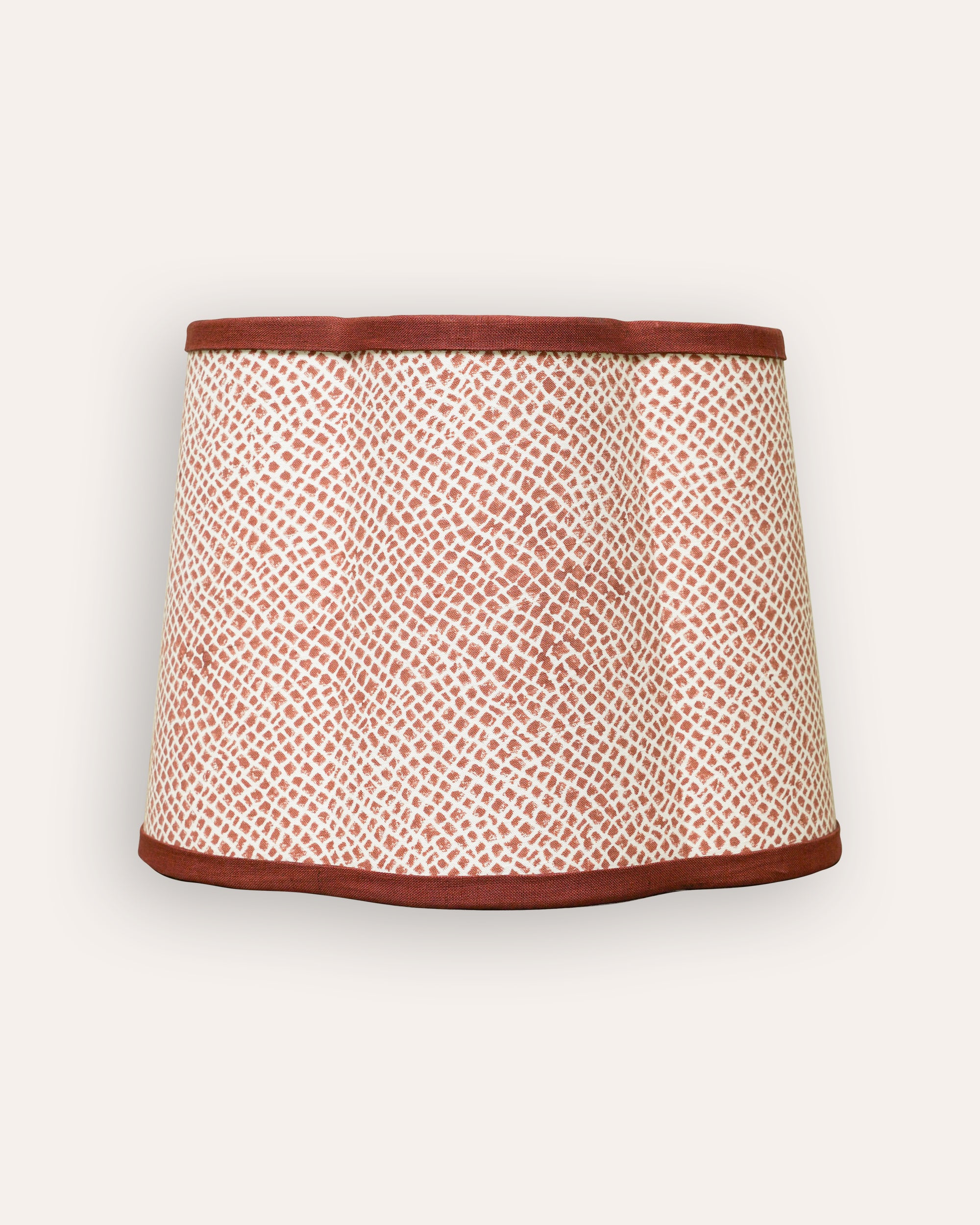 Calcada Tile Print Scalloped Lampshade - Red