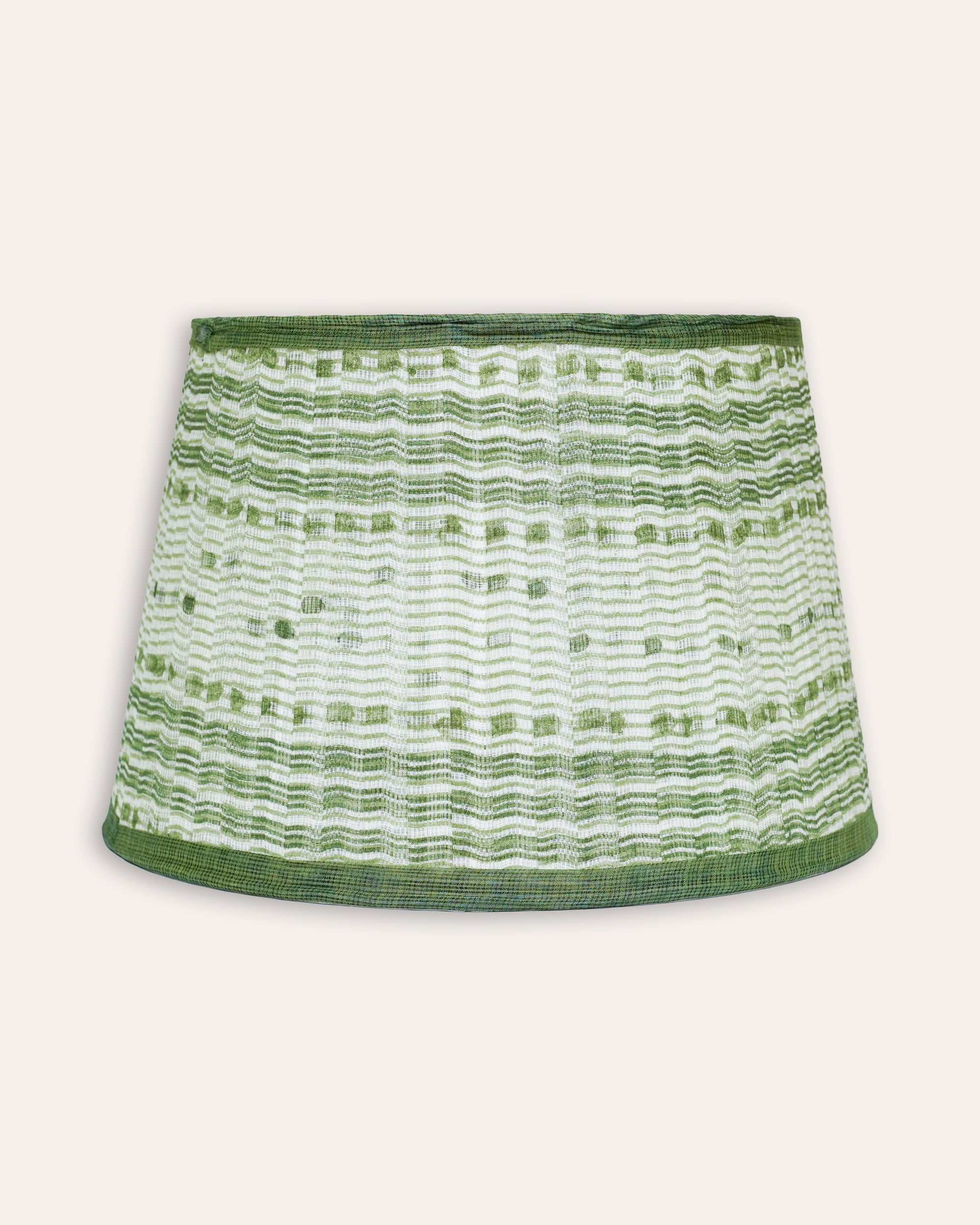 Green pleated silk blent Cantero lampshade - Birdie Fortescue Lighting