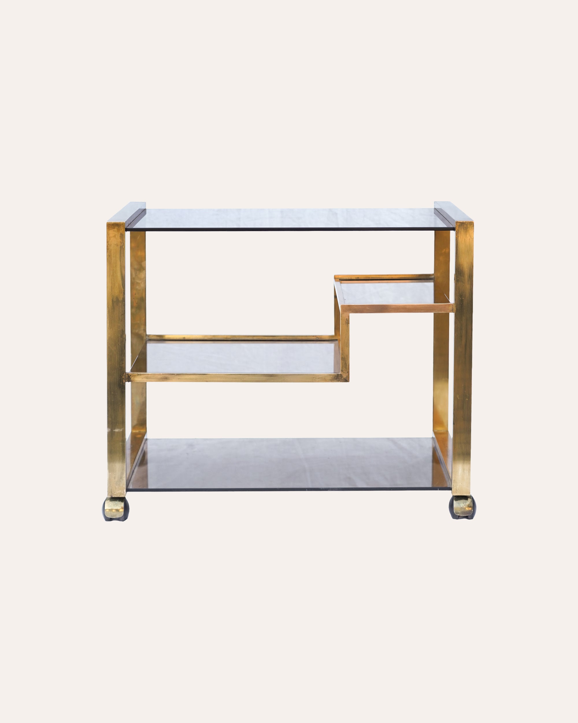 Mid Century Brass and Glass Trolley