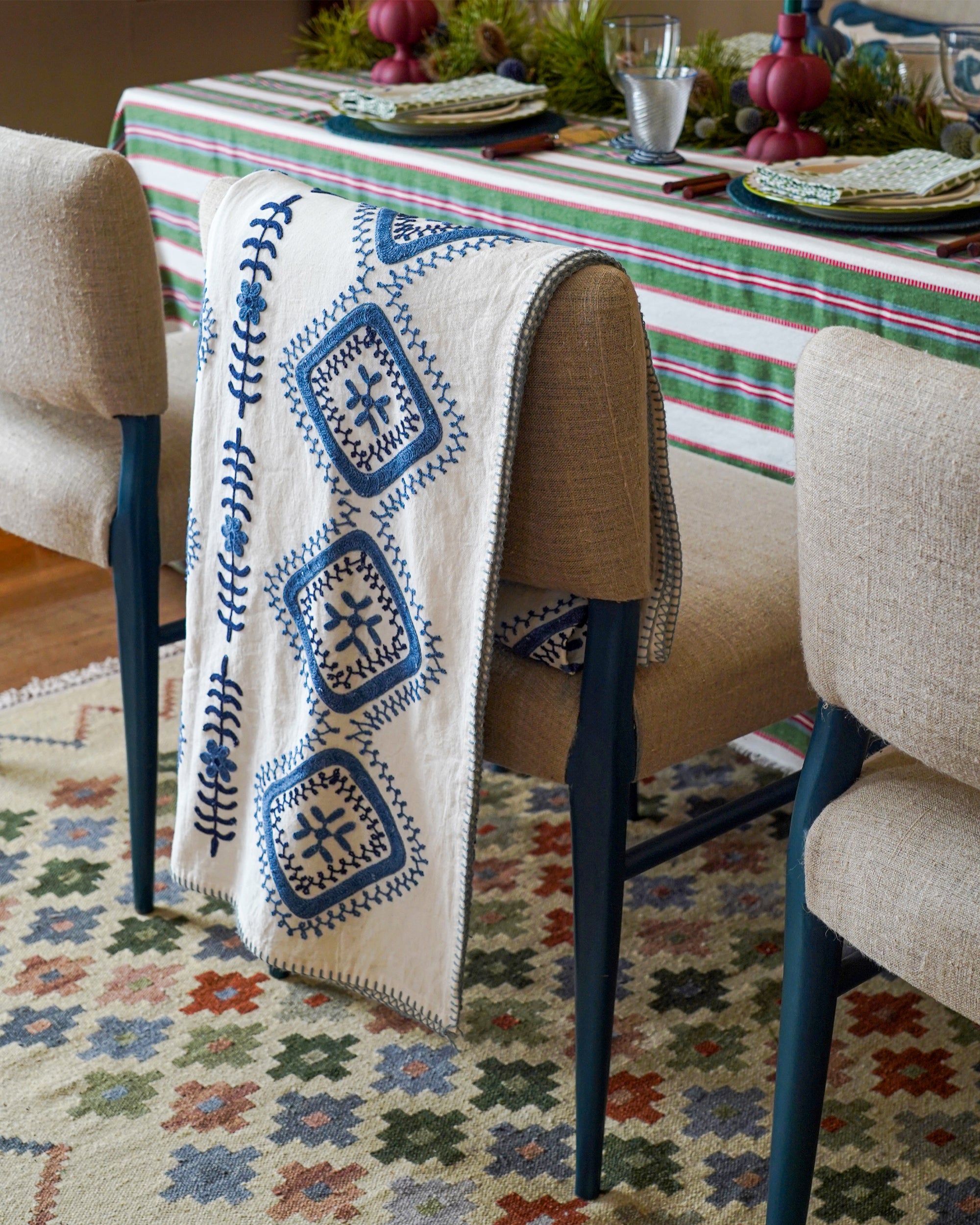 Amrapali Suzani Throw - Blue