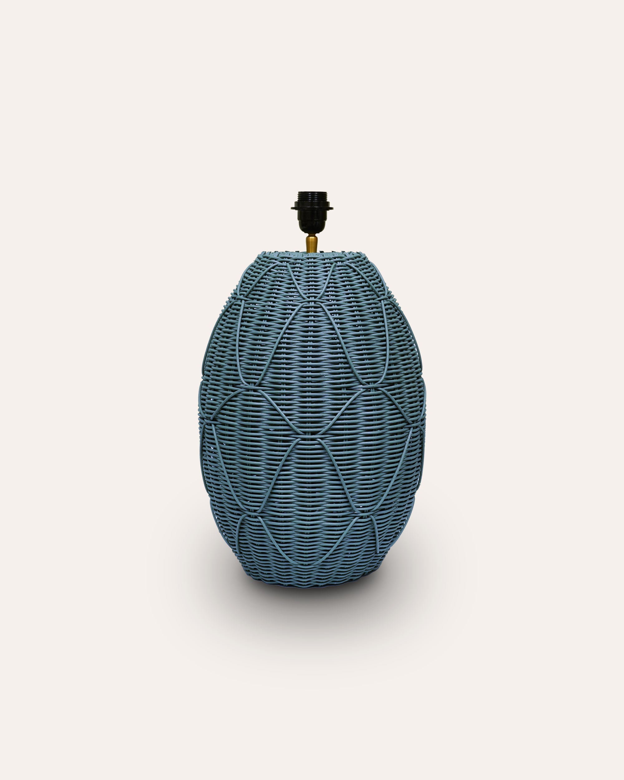 Blue rattan lamp base - Birdie Fortescue Lighting