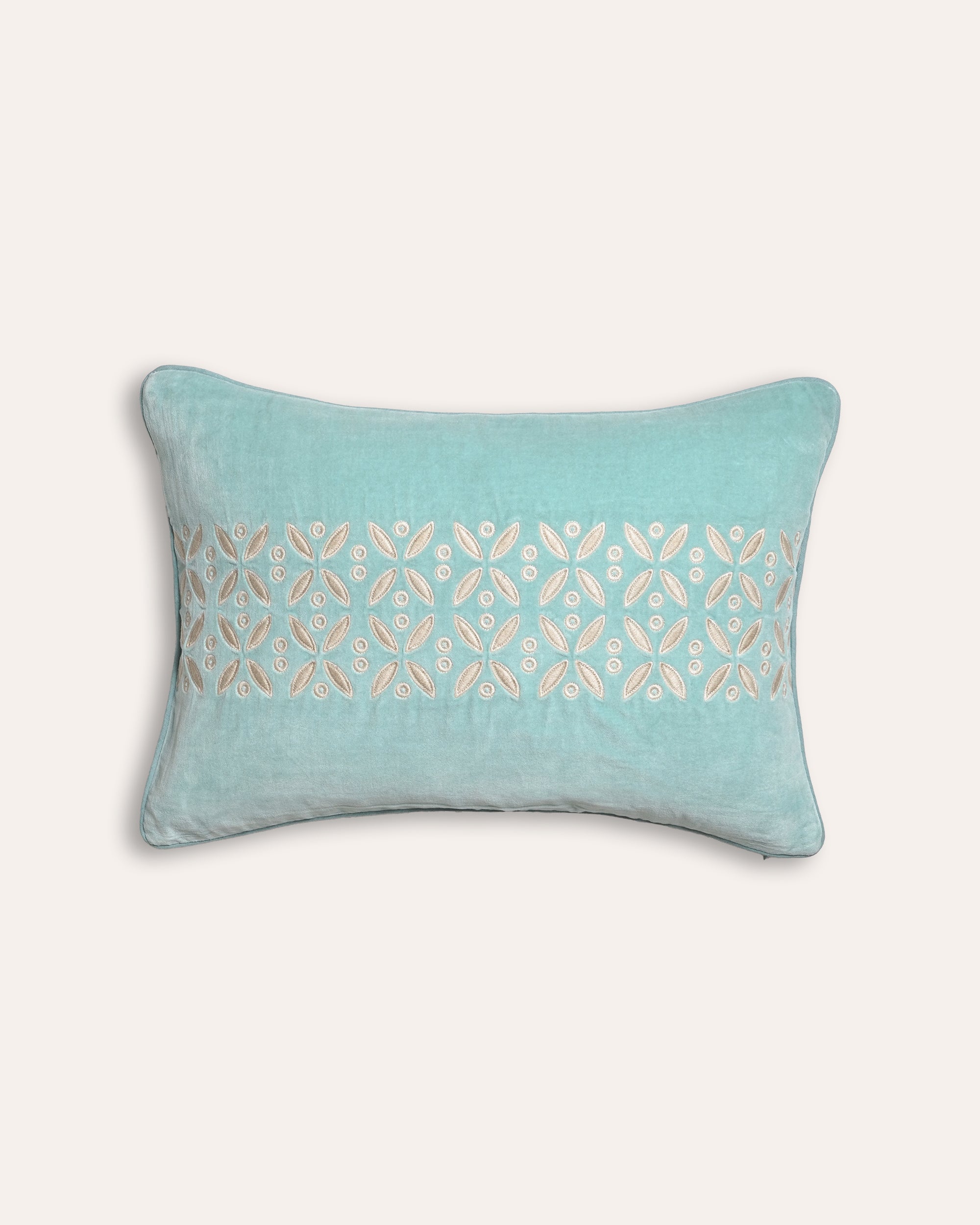 Cintamani Trellis Velvet Cushion - Blue