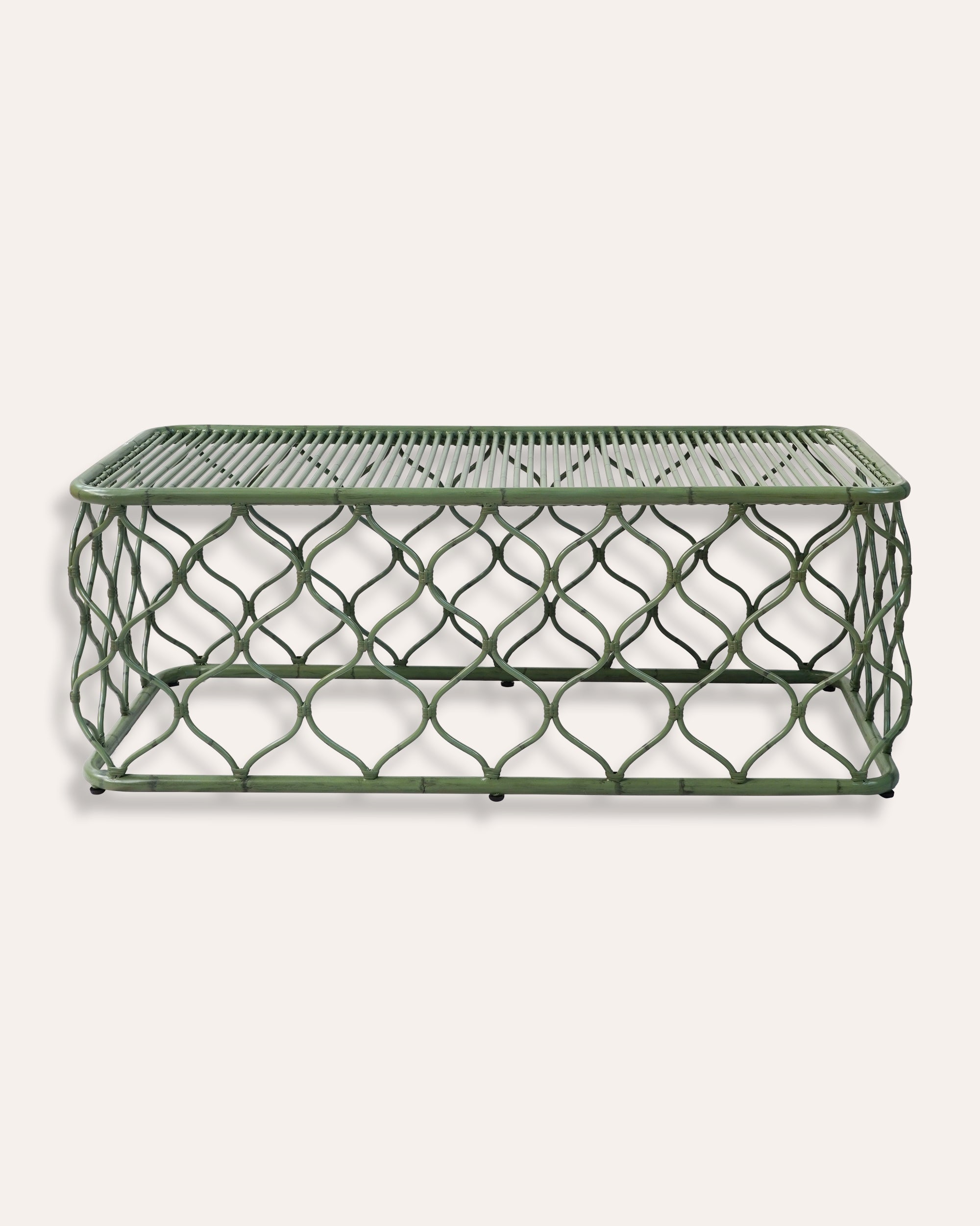 Aluminium green geometric coffee table - Birdie Fortescue Furniture