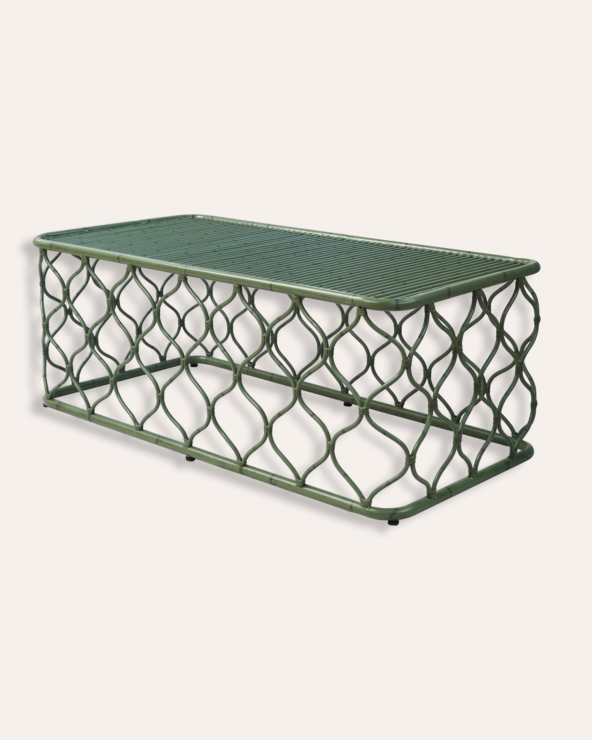 Aluminium outdoor garden coffee table - Side angle - Birdie Fortescue outdoor furniture