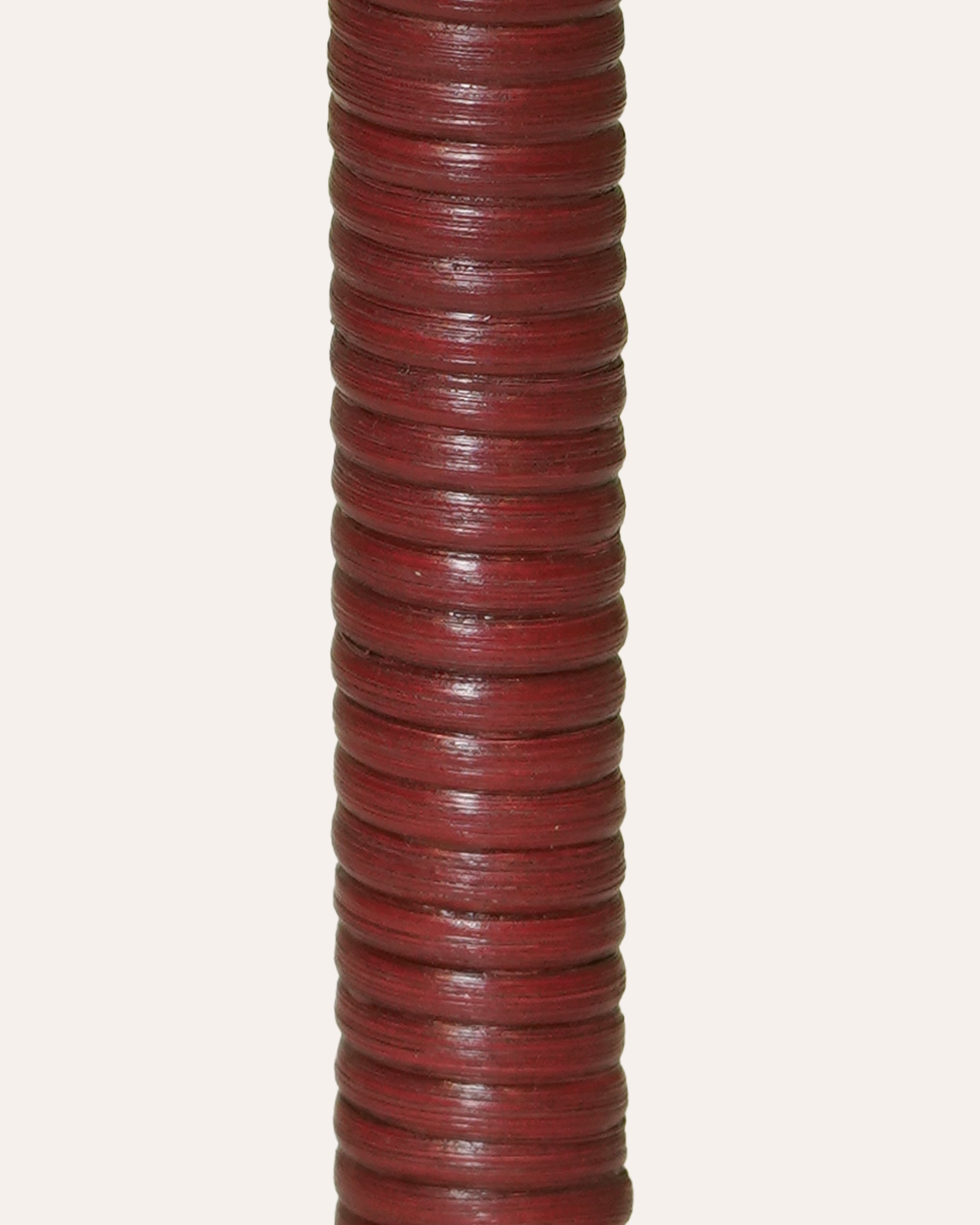 Rattan & Brass Candlestick - Red
