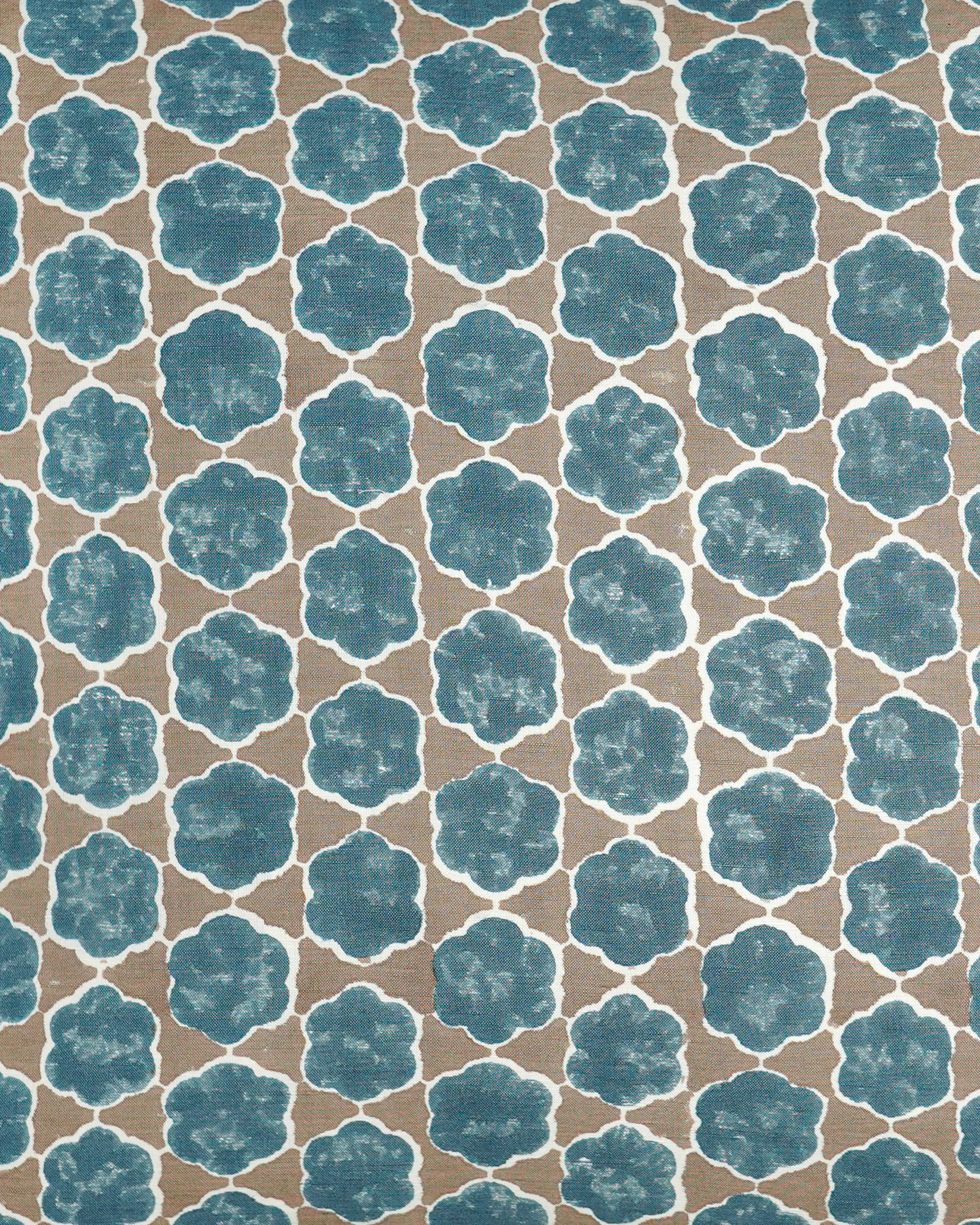 Close up detail image of the texture on the block printed cushion