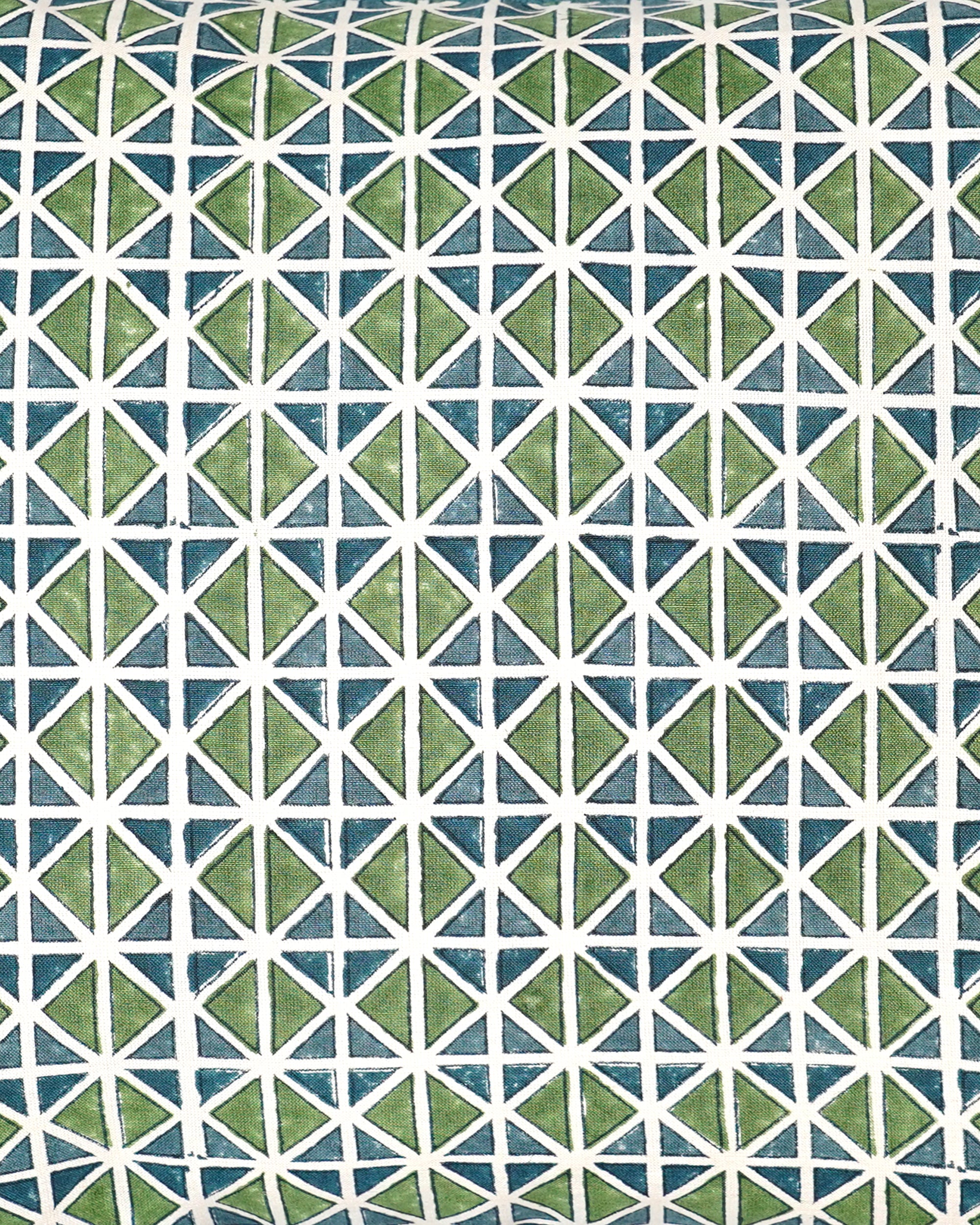 El Vedado Geometric Patterned Cushion - Green & Blue