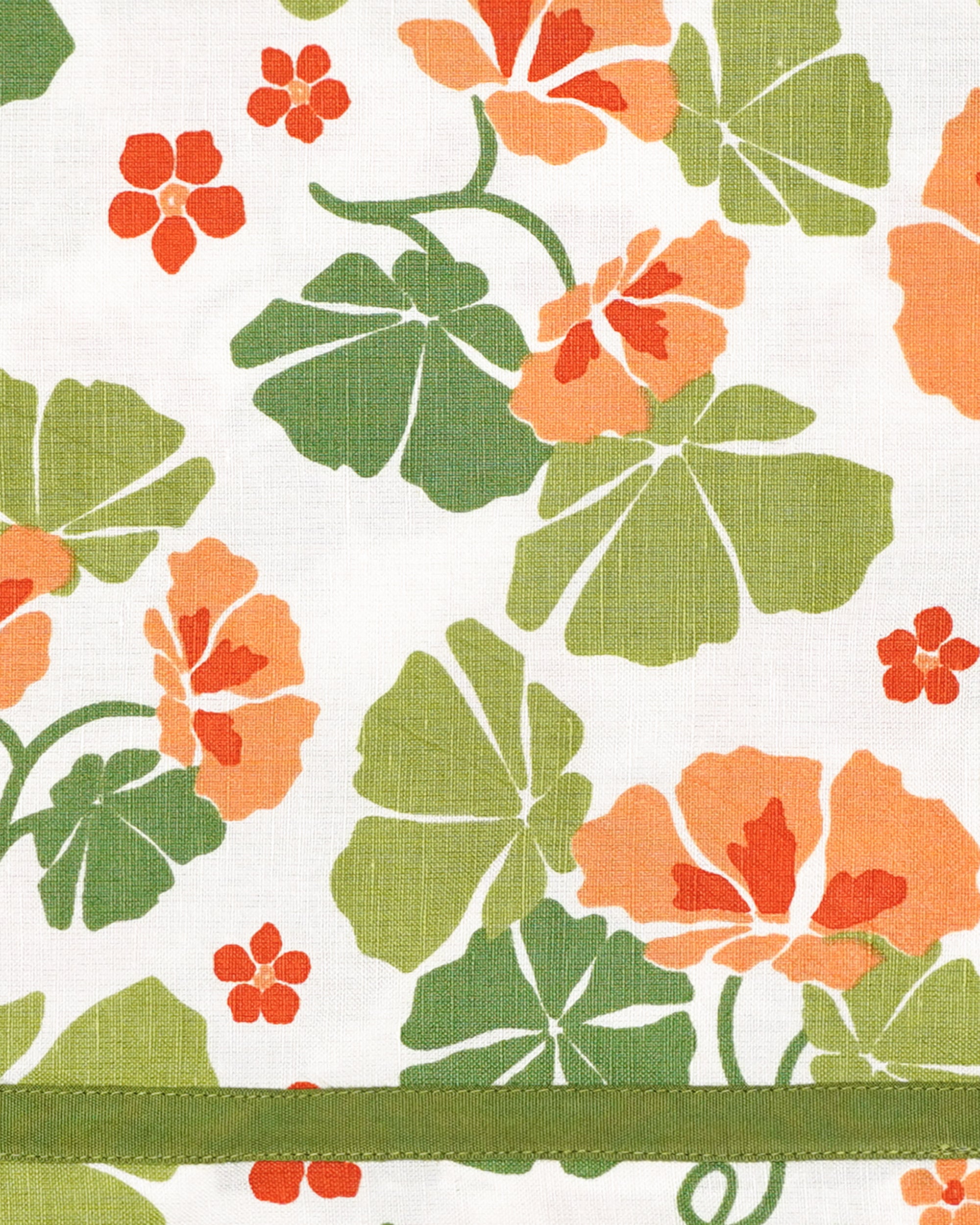 Close up detail image of the Nasturtium runner