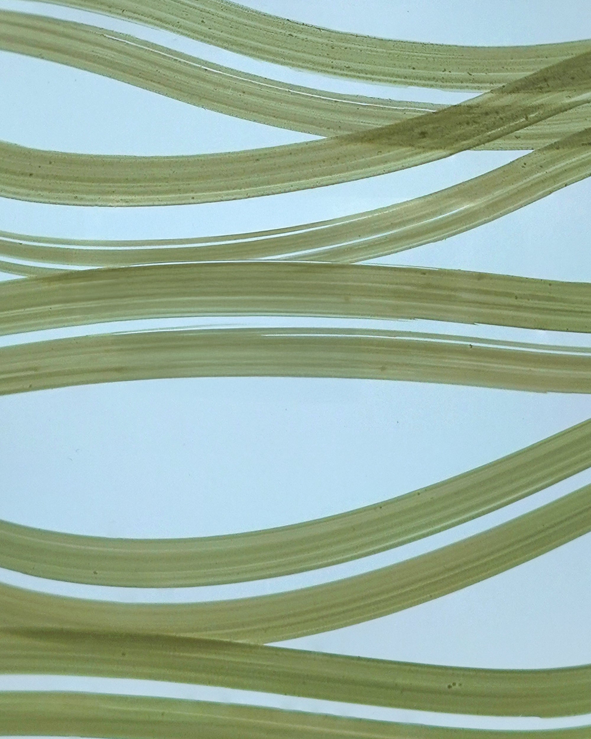 Close up detail image of the light blue and green Maypole vase