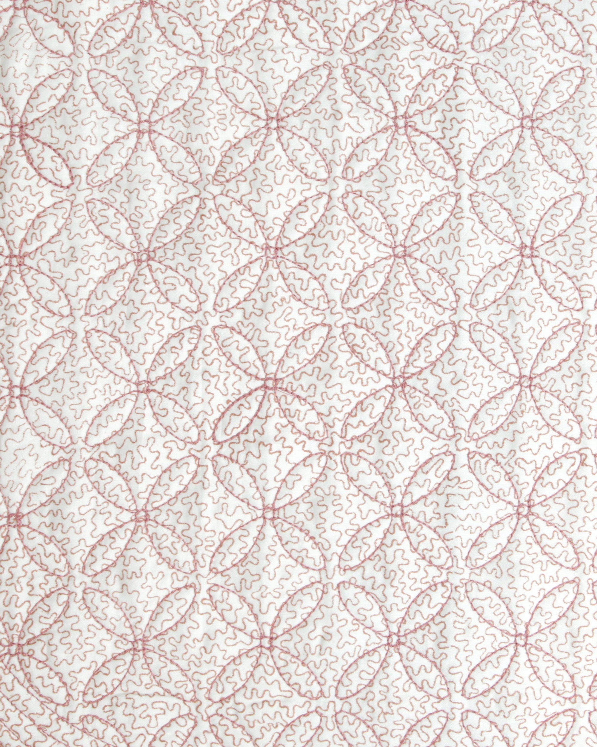 Trellis Embroidered Bedspread - Pink