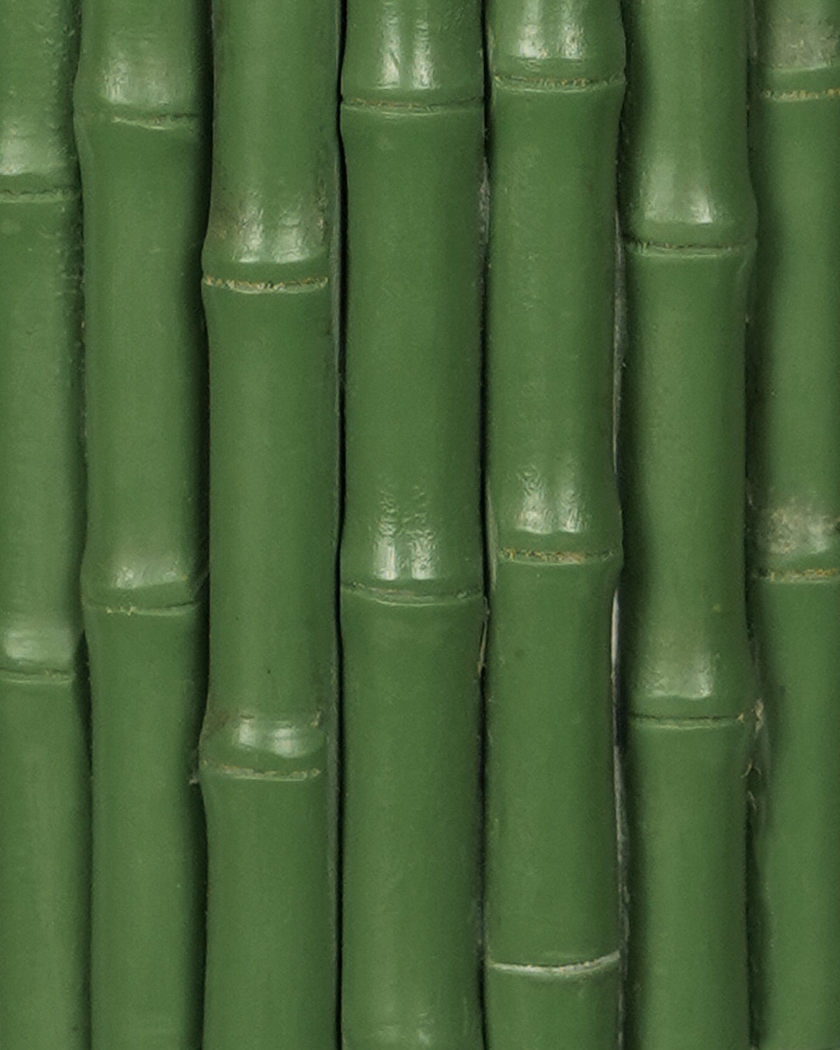 Close-up of green bamboo lamp base