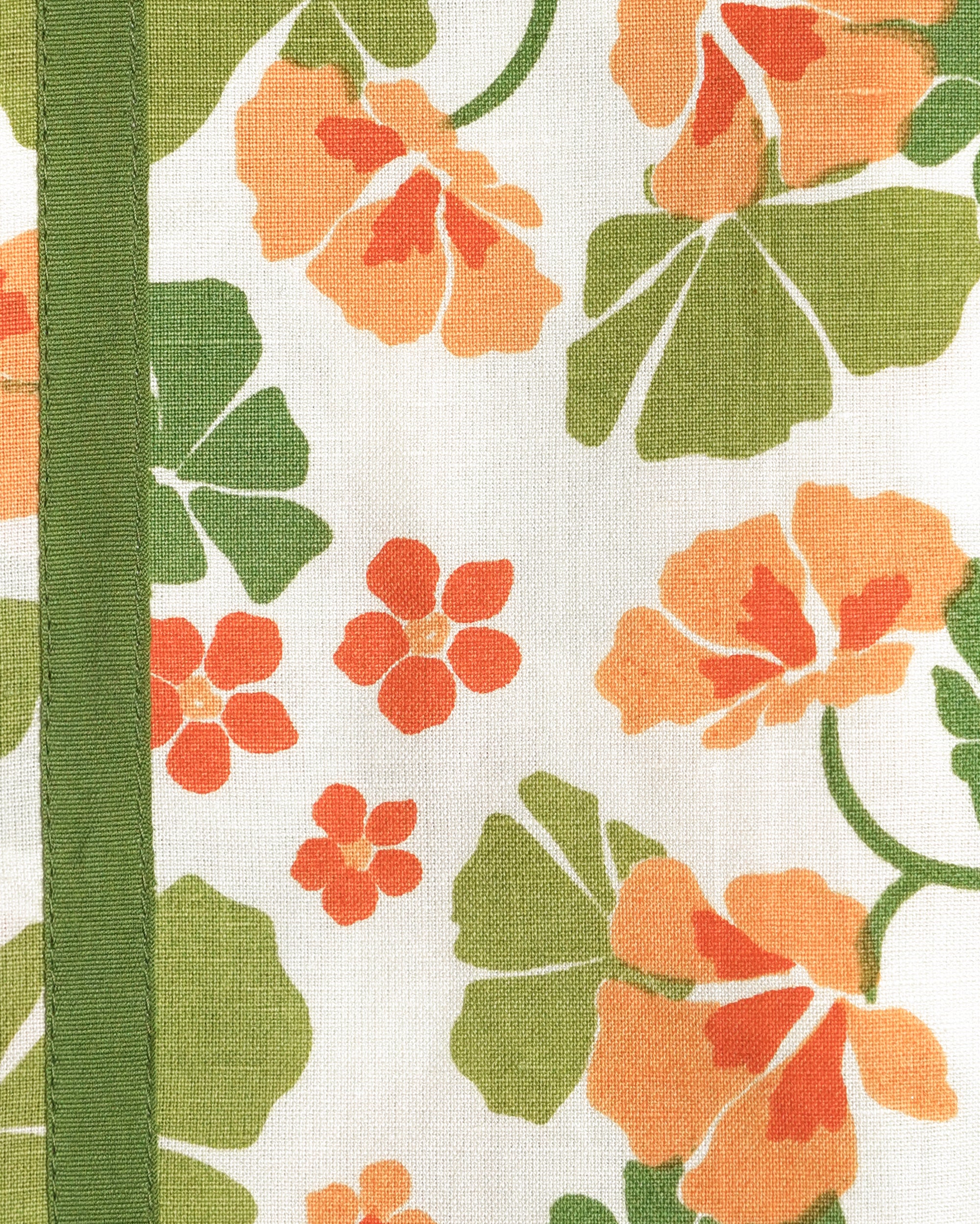 Close up detail image of the Nasturtium napkin