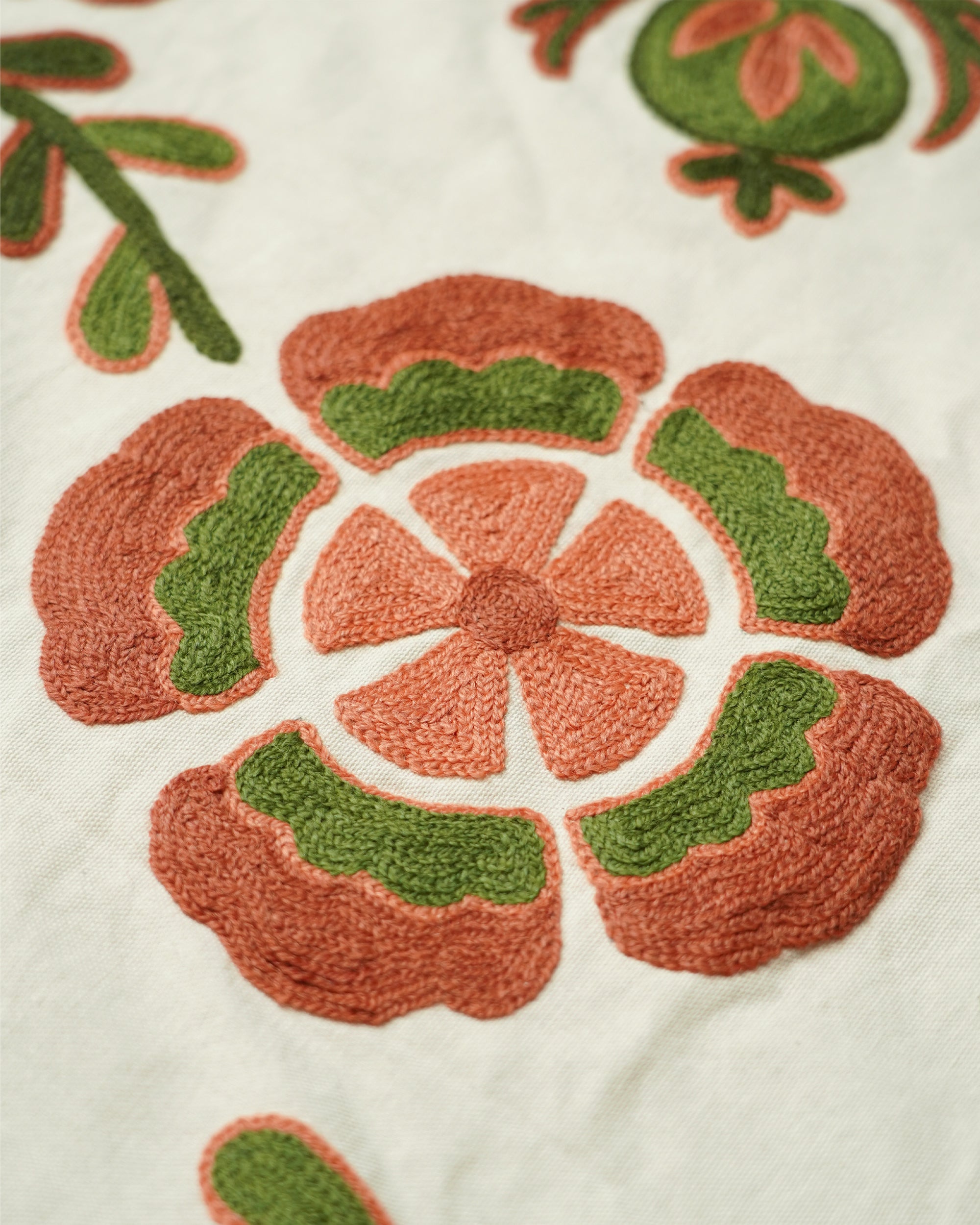 Ella Embroidered Suzani Throw - Red