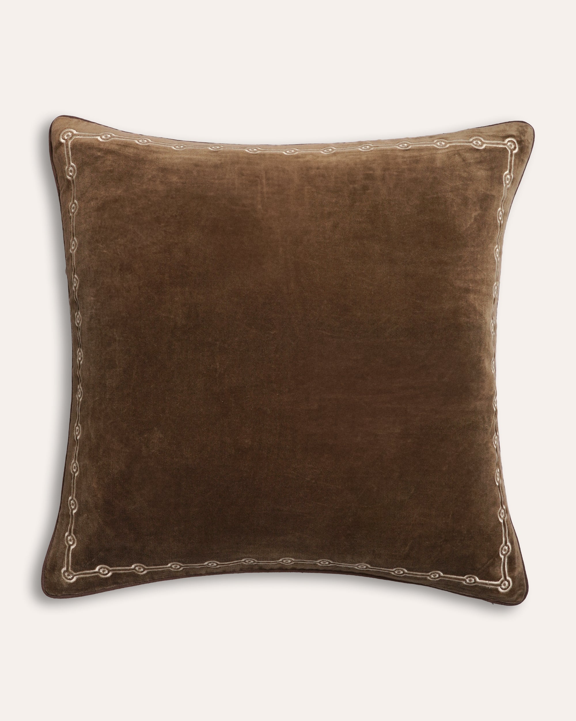 Embroidered Velvet Cushion - Square