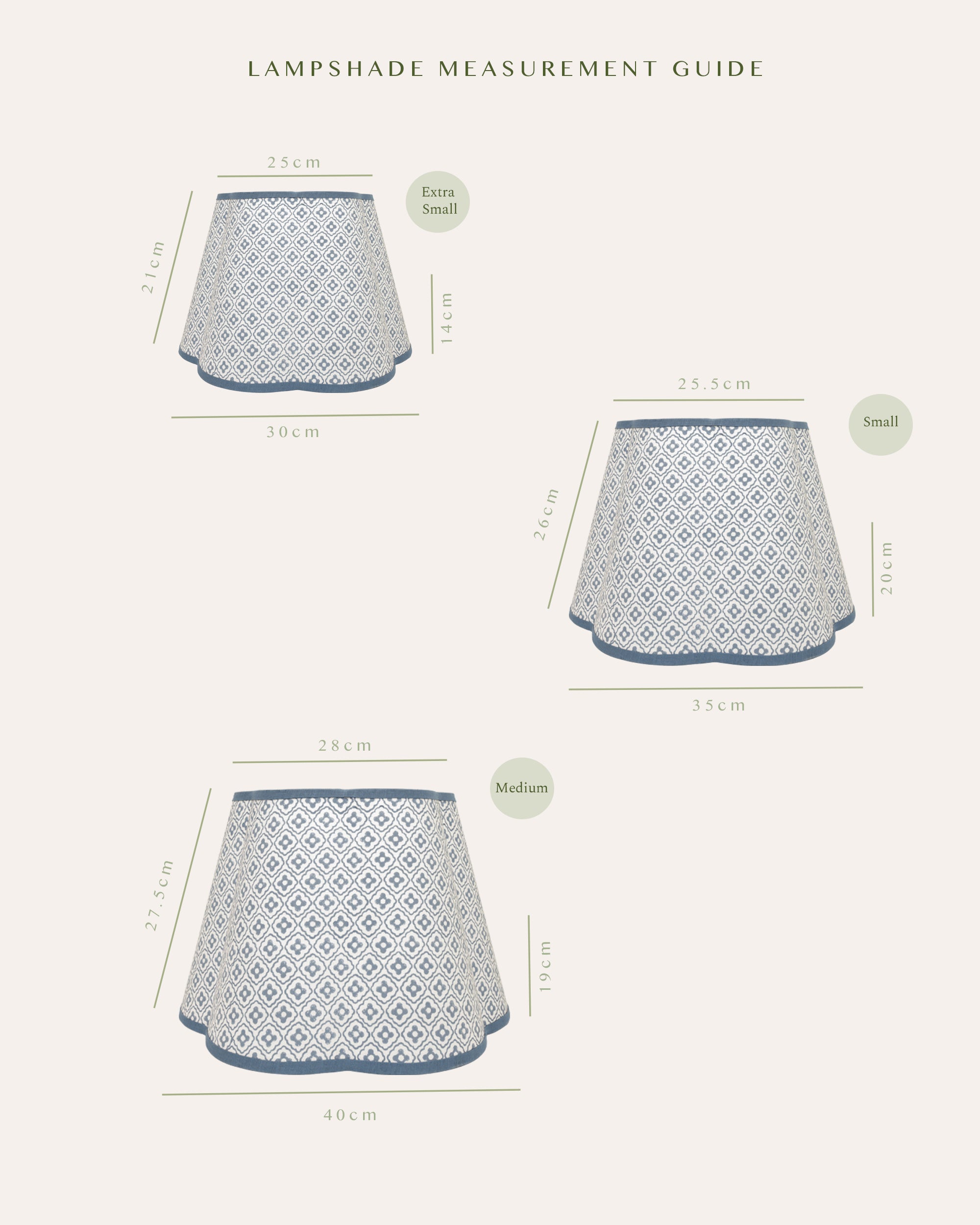 Scalloped Finestra Lampshade - Blue